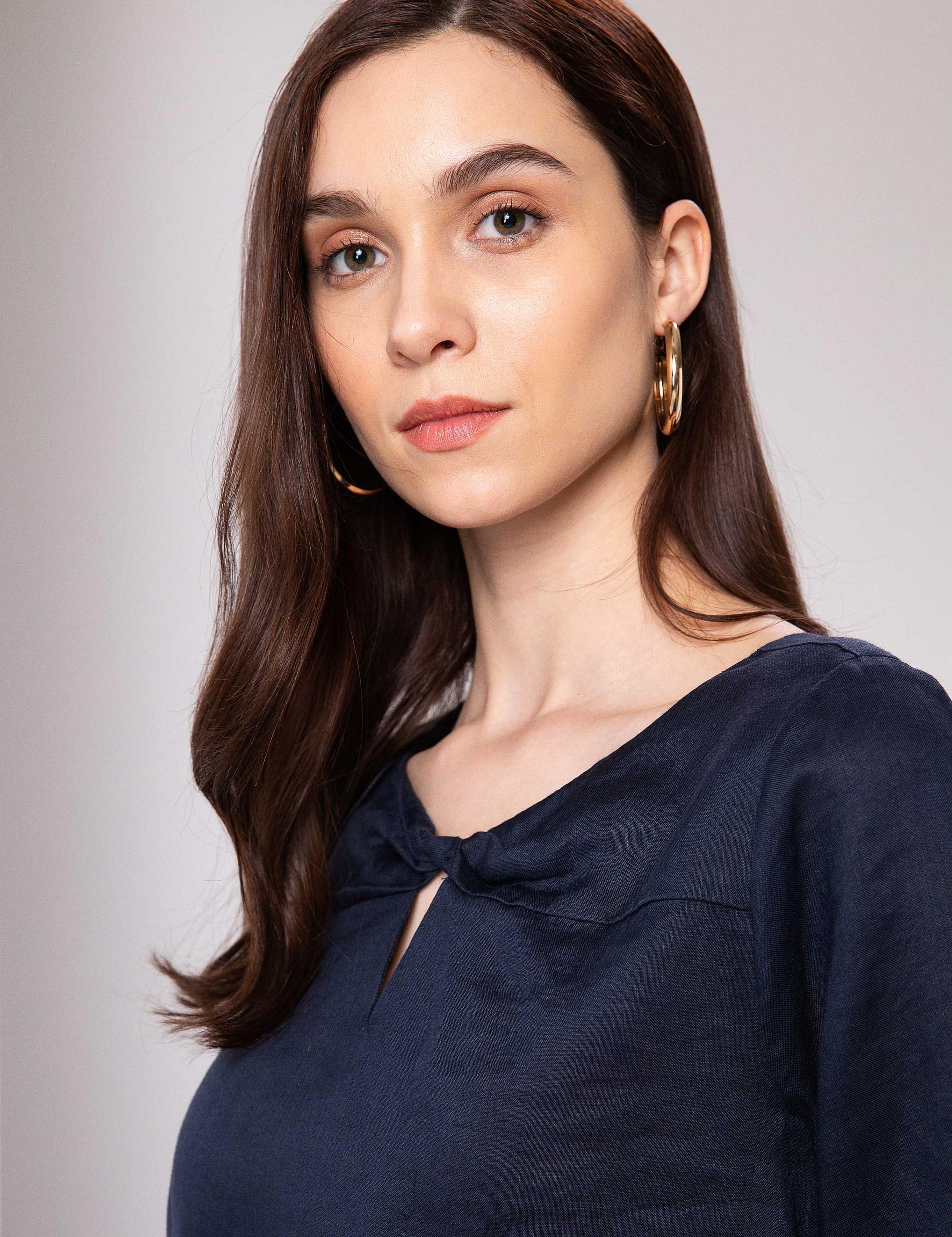 Lacivert Comfort Fit Bluz