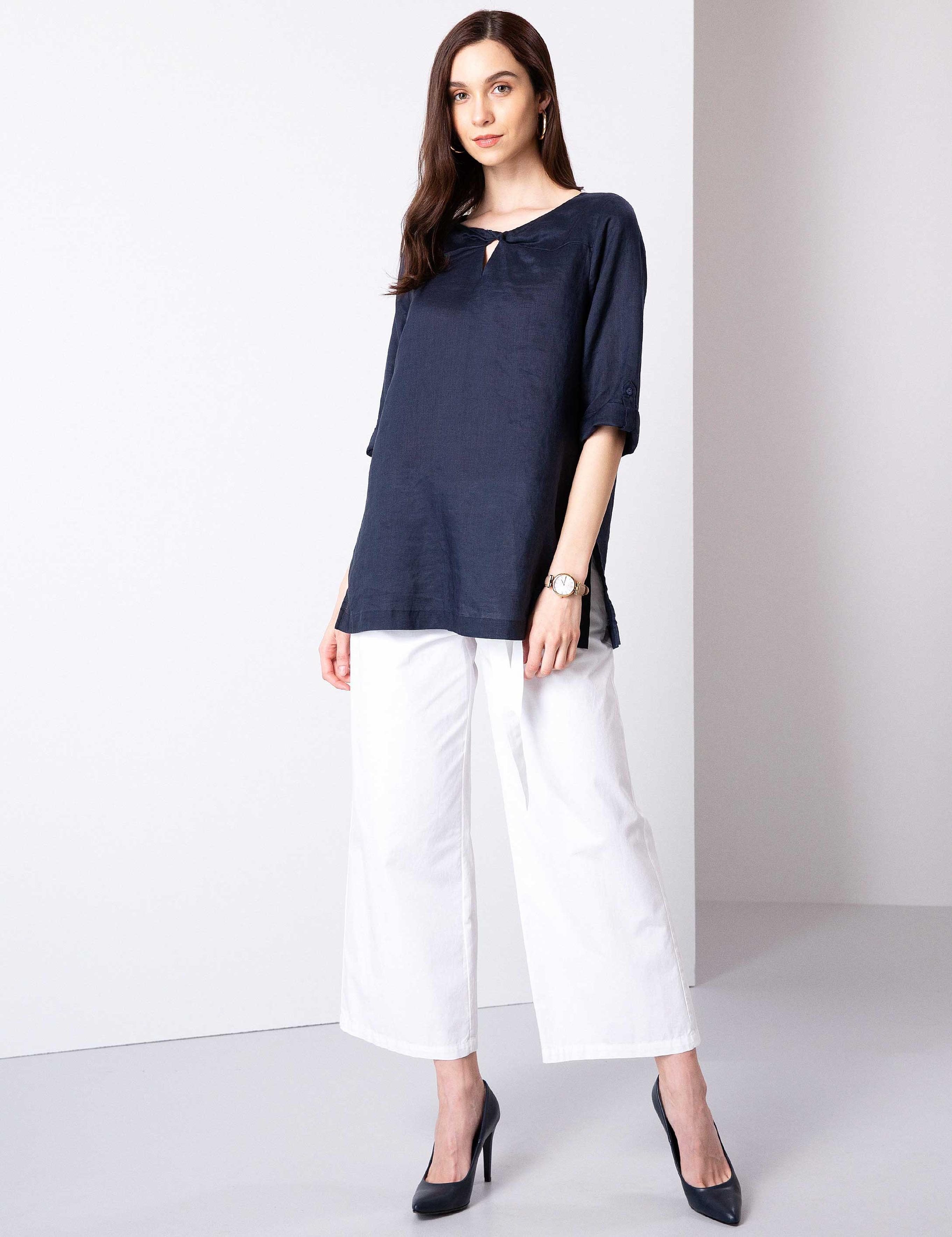 Lacivert Comfort Fit Bluz