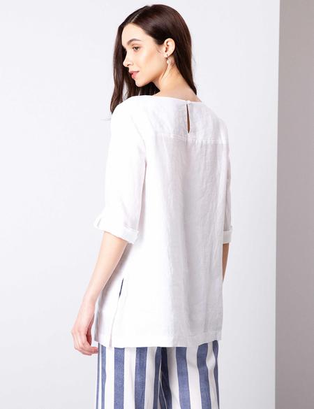 Beyaz Comfort Fit Bluz - 50204440034