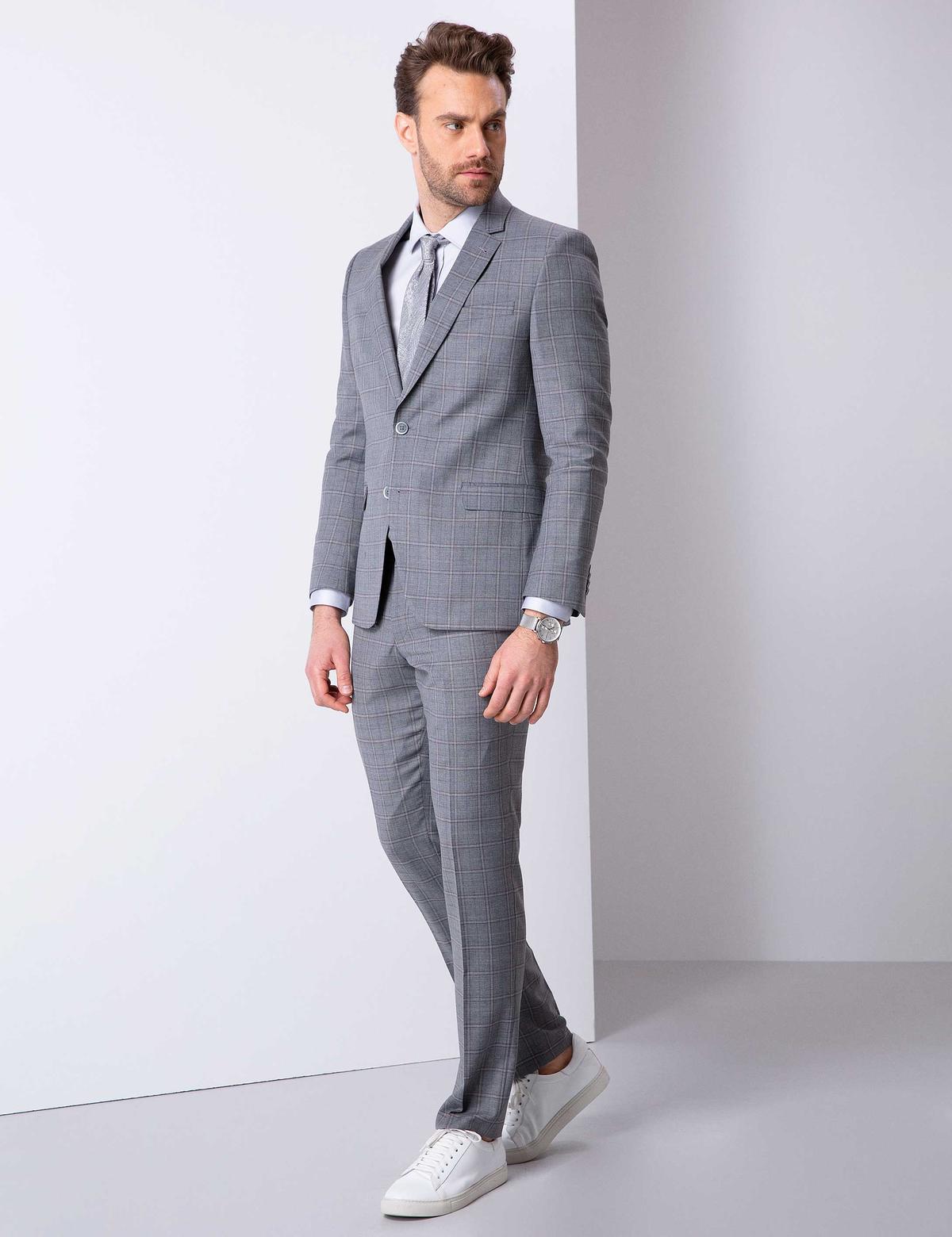 Gri Slim Fit Takım Elbise - 50204457010