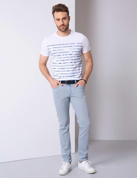 Buz Mavi Slim Fit Denim Pantolon - 50204494005