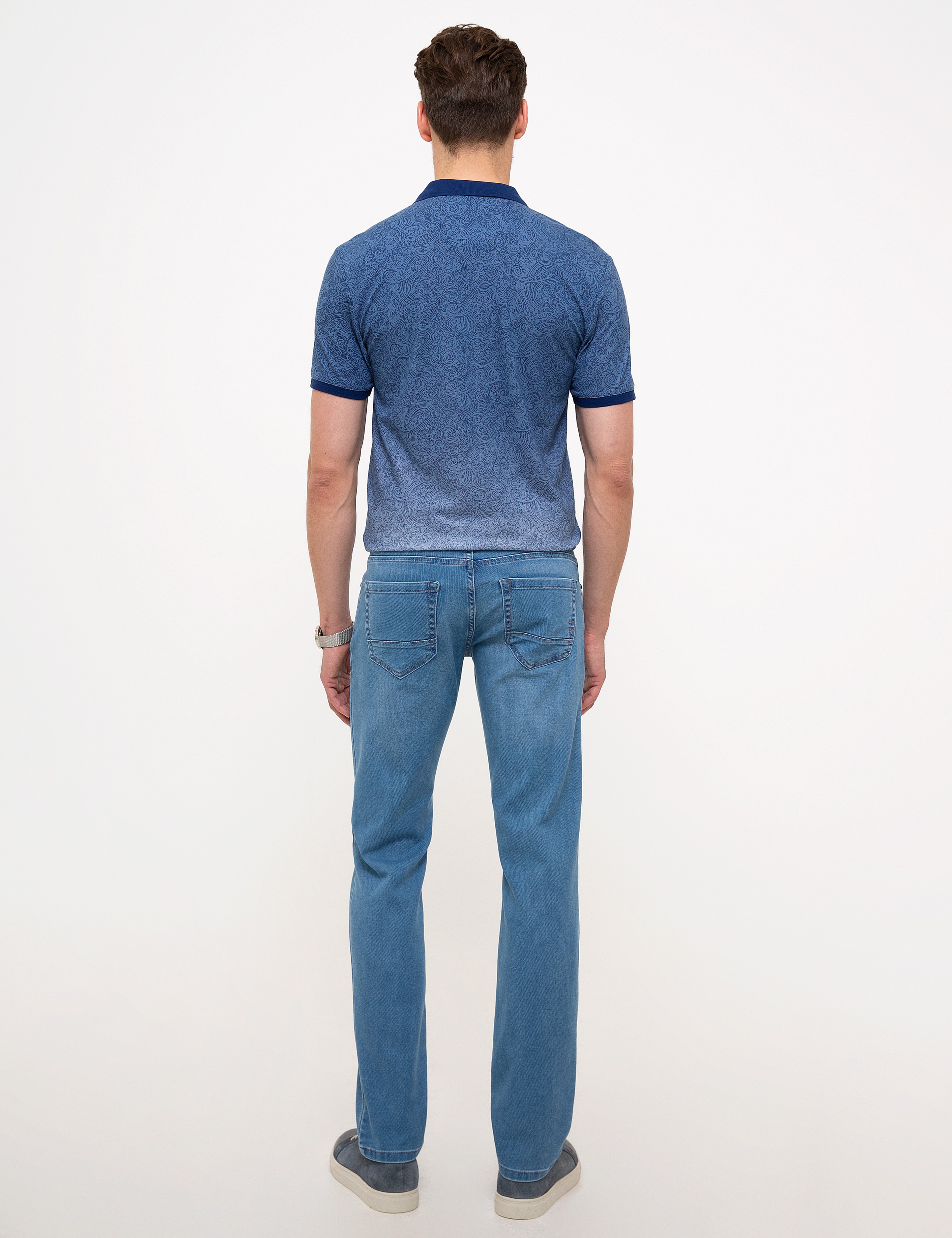 Koyu Mavi Straight Fit Denim Pantolon - Image 3