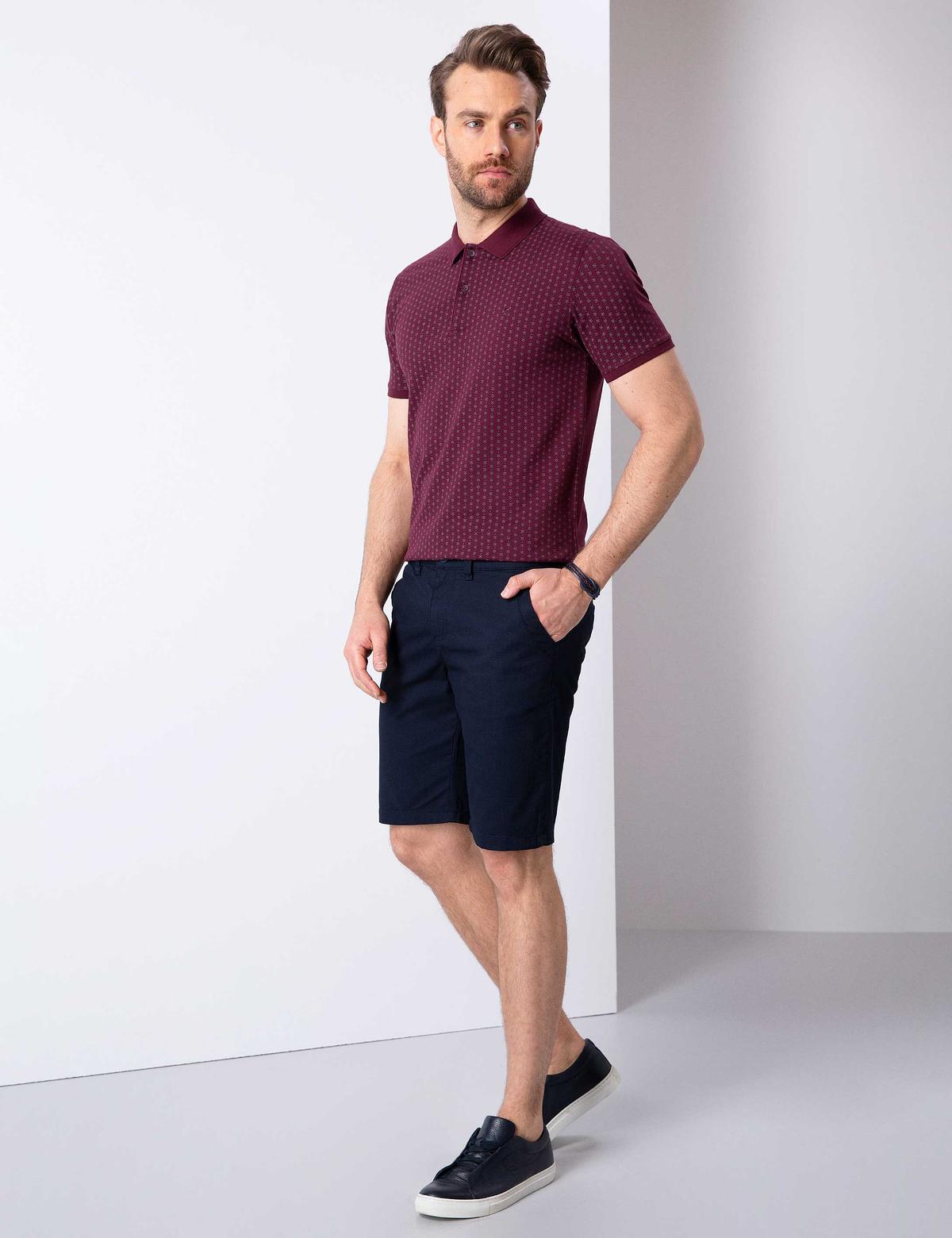 Lacivert Standart Fit Bermuda Şort - 50204615004