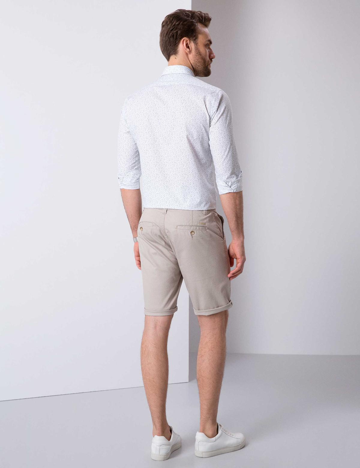 Bej Standart Fit Bermuda Şort - 50204615107