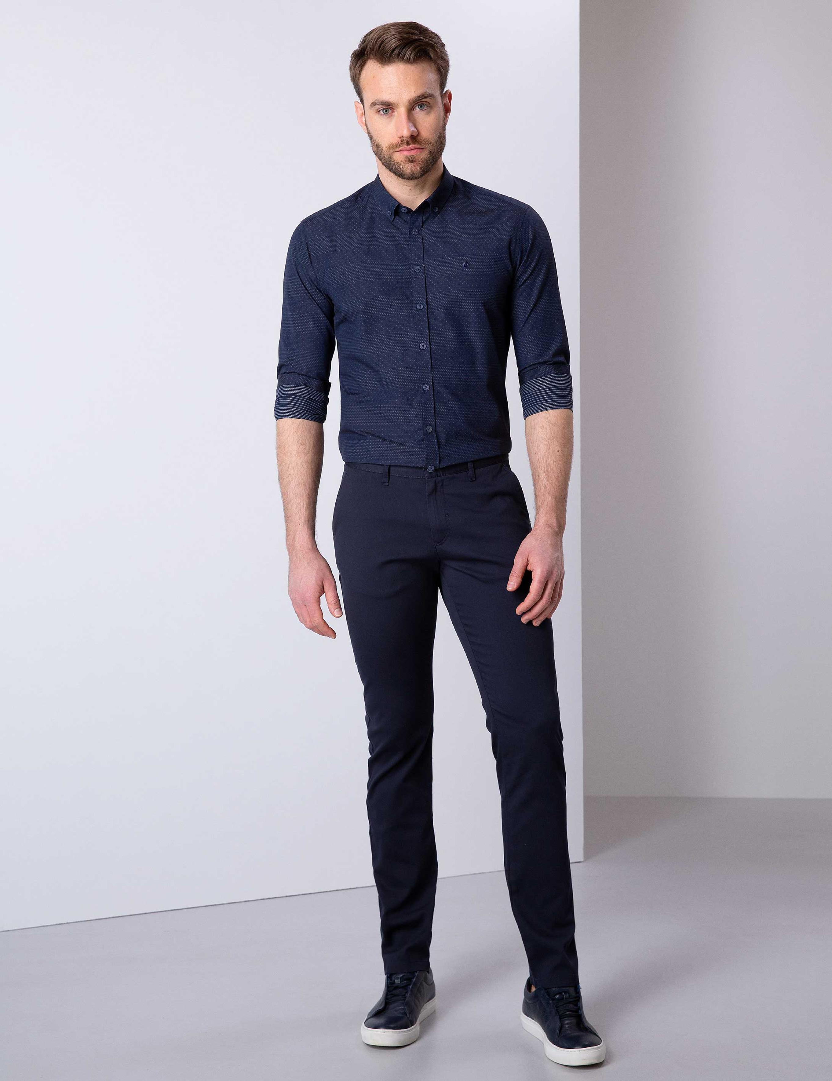 Lacivert Slim Fit Gömlek