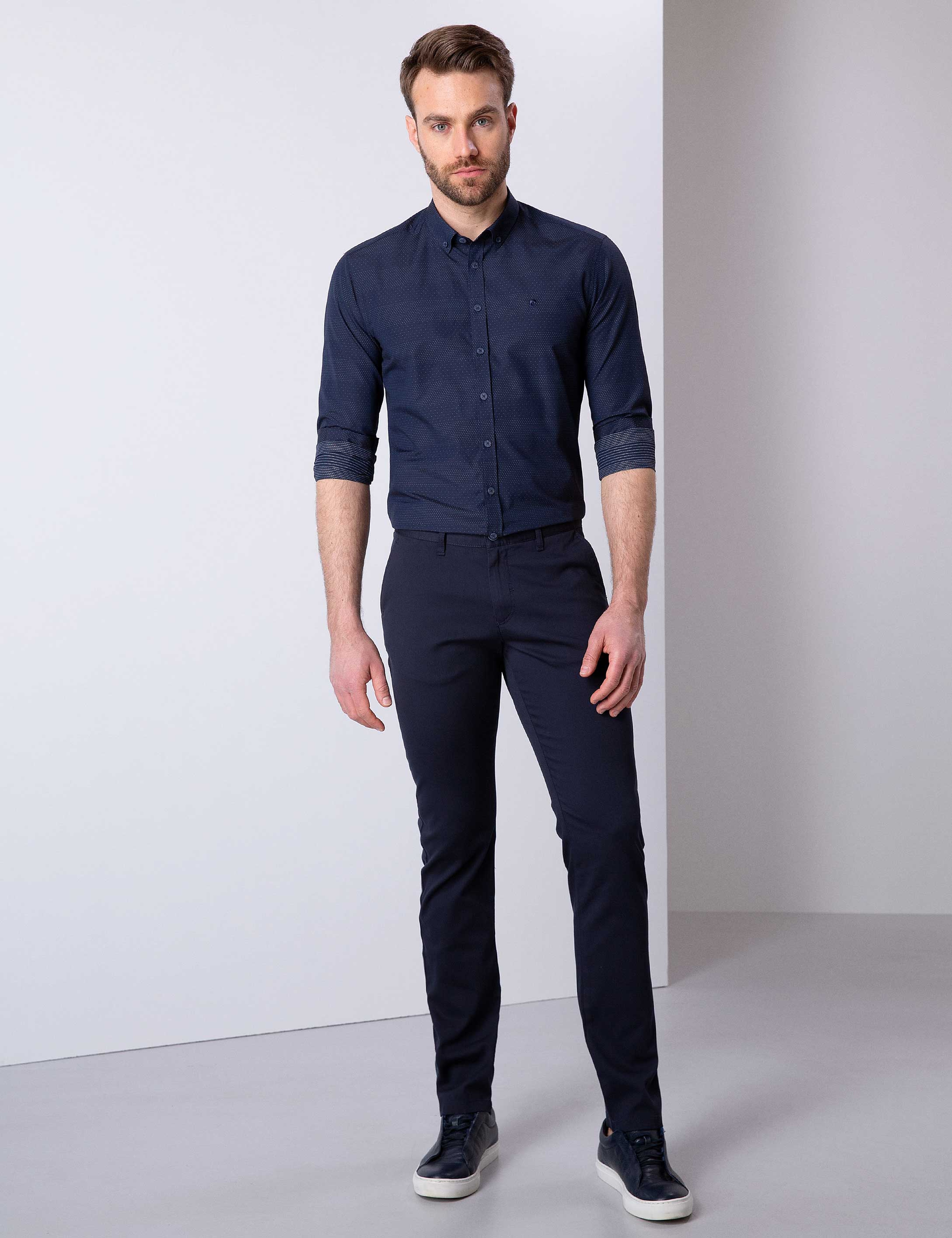 Lacivert Slim Fit Gömlek - Image 2