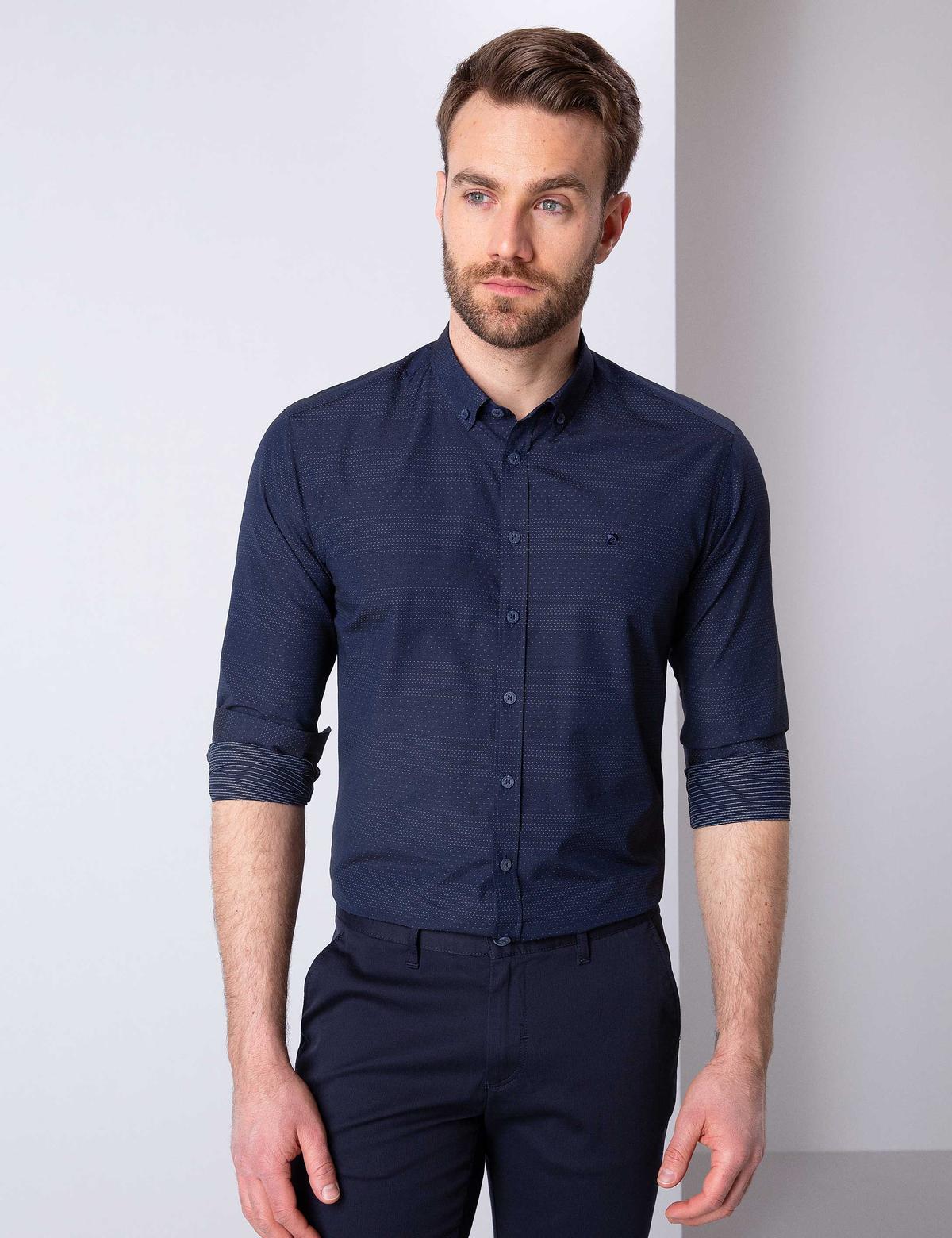 Lacivert Slim Fit Gömlek