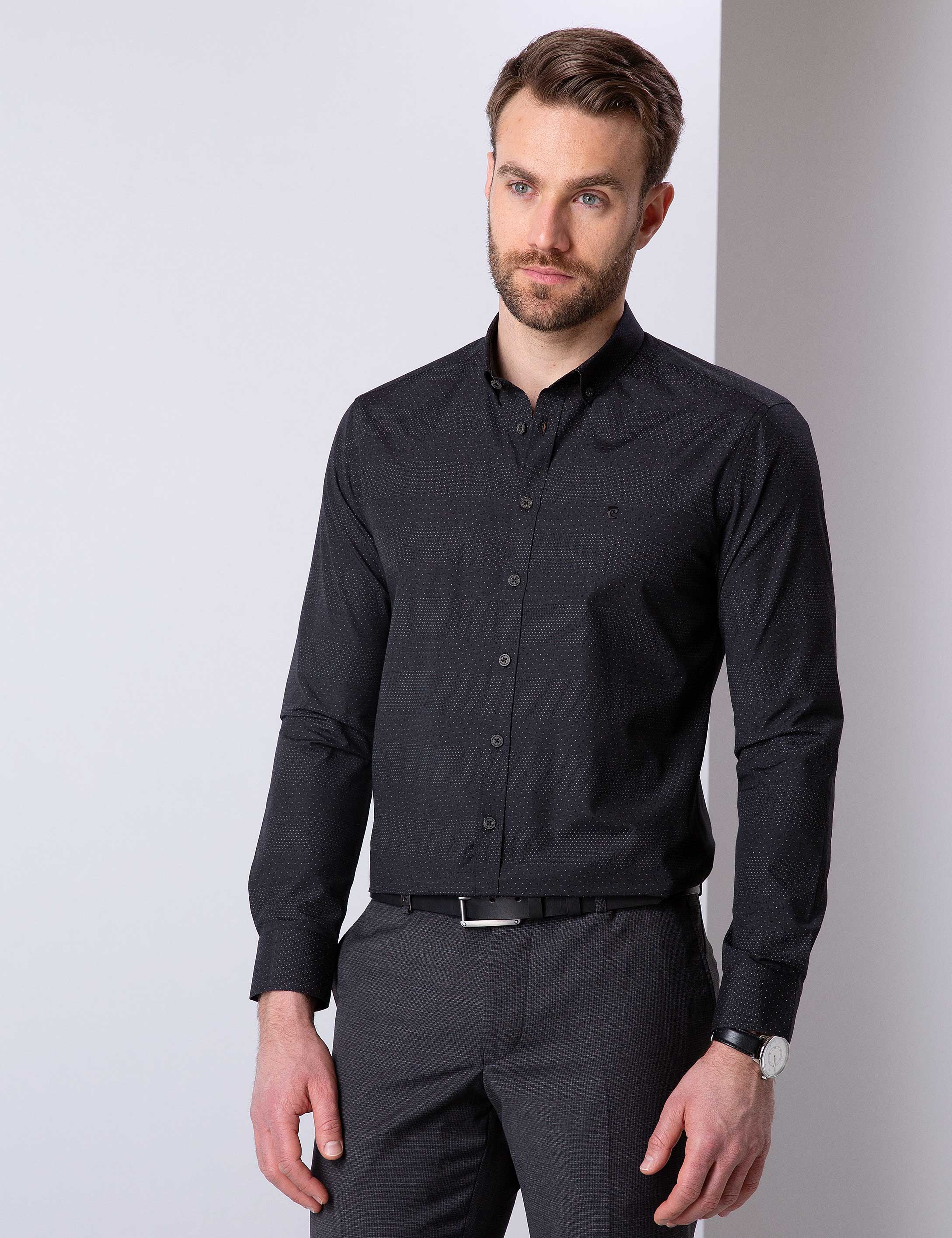 Siyah Slim Fit Gömlek - Image 1