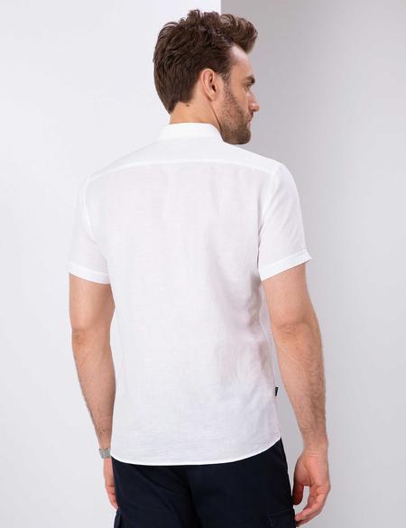 Beyaz Slim Fit Kısa Kollu Gömlek - 50204624069