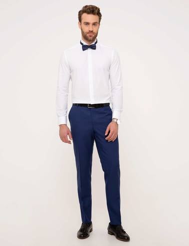 Beyaz Slim Fit Smokin Gömlek