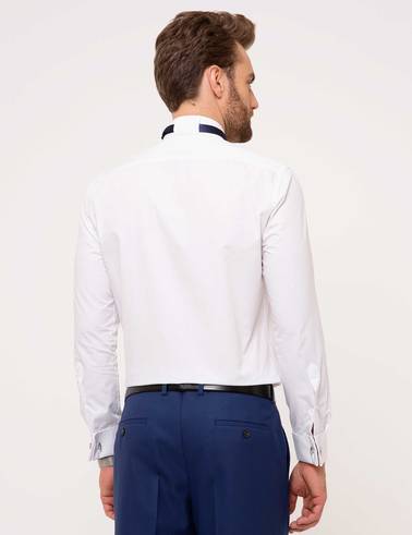 Beyaz Slim Fit Smokin Gömlek