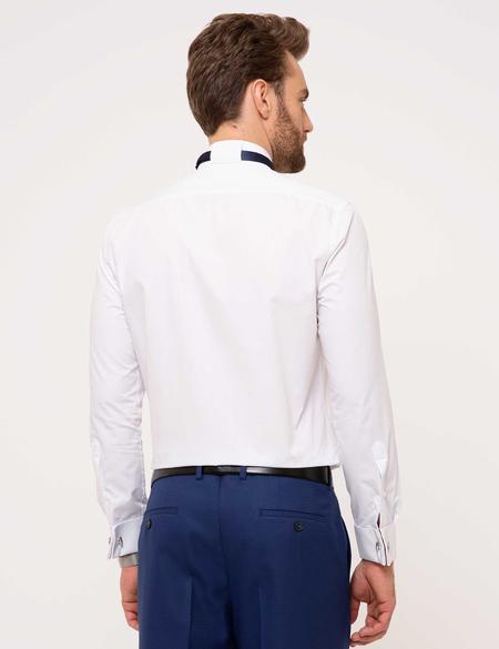 Beyaz Slim Fit Smokin Gömlek - 50204628006