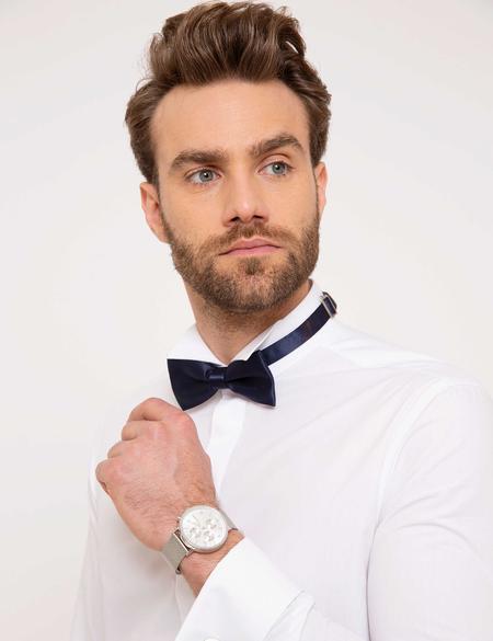 Beyaz Slim Fit Smokin Gömlek - 50204628006