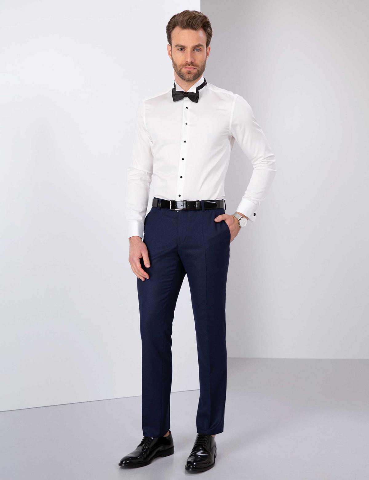 Ekru Slim Fit Smokin Gömlek - 50204630007