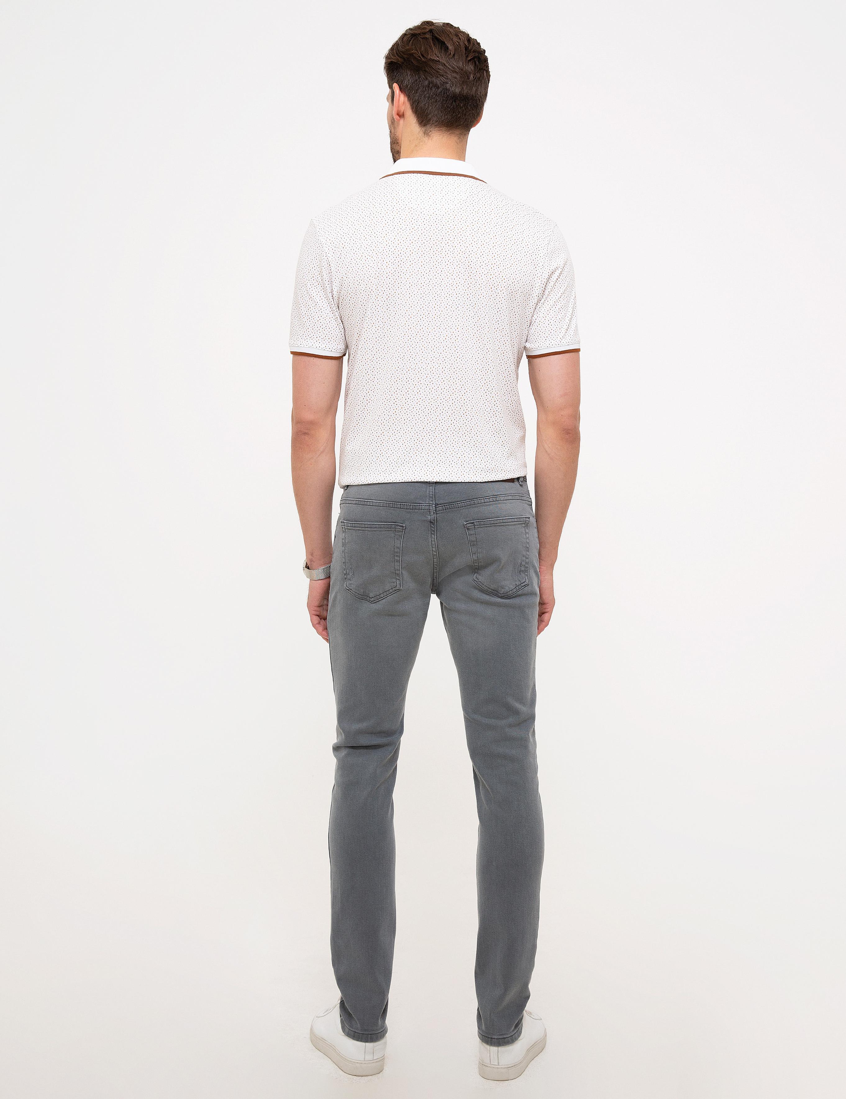 Gri Slim Fit Denim Pantolon