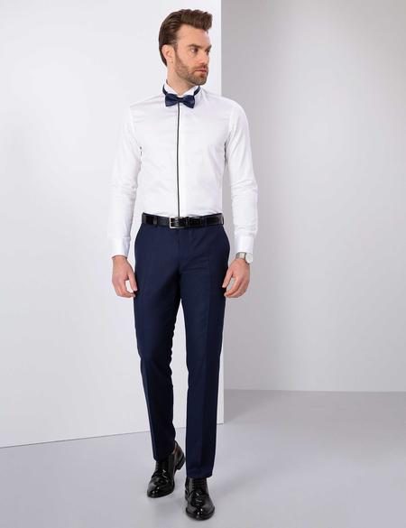 Beyaz Slim Fit Smokin Gömlek - 50204644006