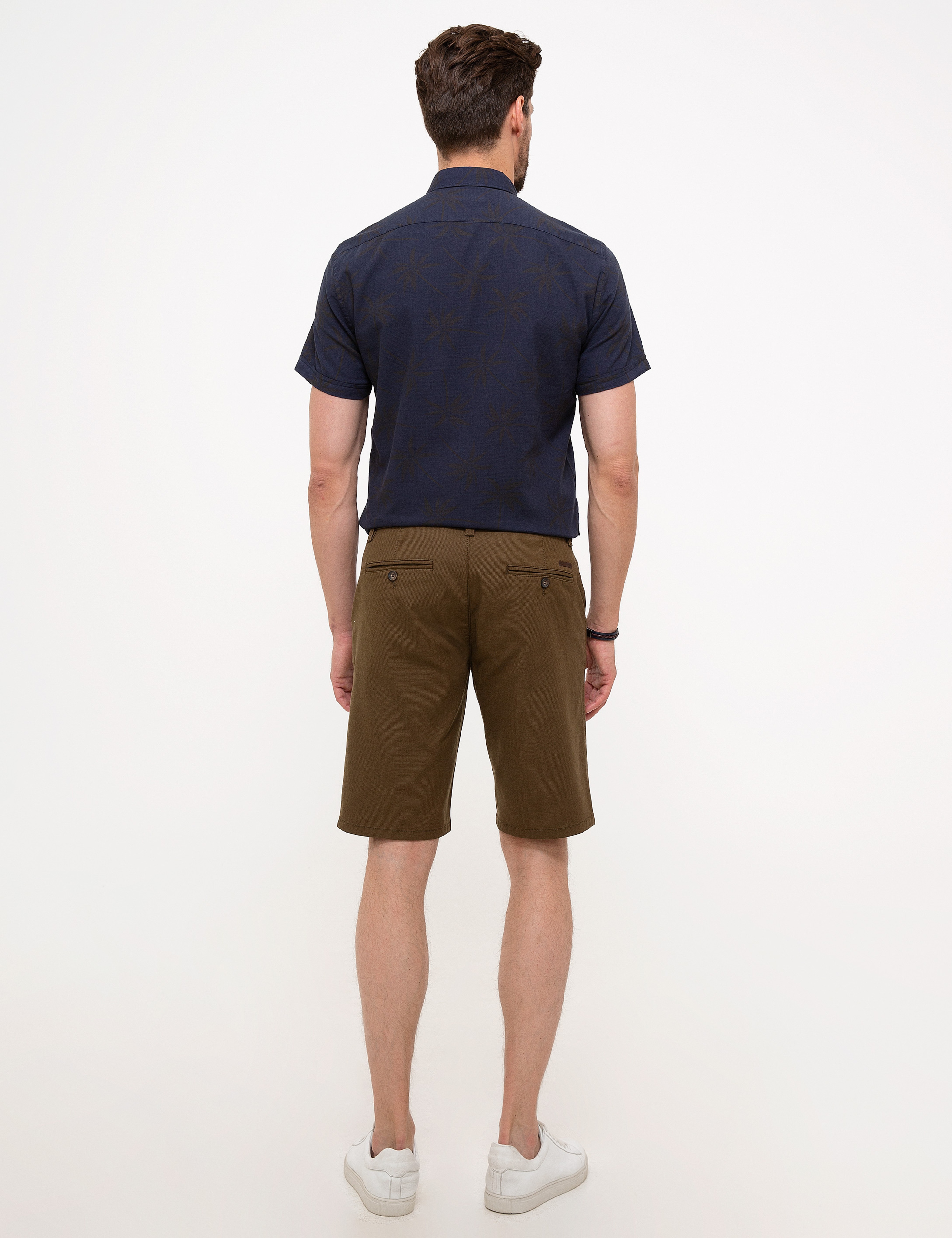 Haki Slim Fit Bermuda Şort