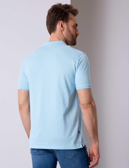 Açık Mavi Regular Fit Polo Yaka Basic T-Shirt - 50204835020