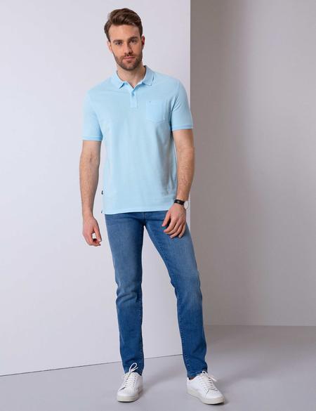 Açık Mavi Regular Fit Polo Yaka Basic T-Shirt - 50204835020