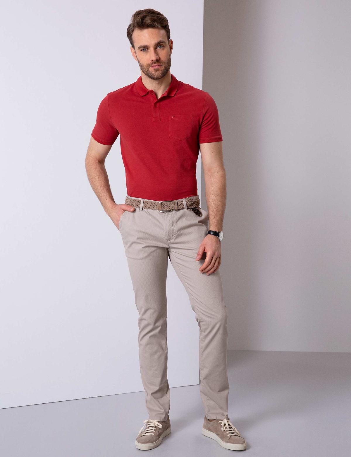 Kırmızı Regular Fit Polo Yaka Basic Tişört - 50204835068