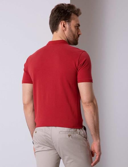 Kırmızı Regular Fit Polo Yaka Basic Tişört - 50204835068