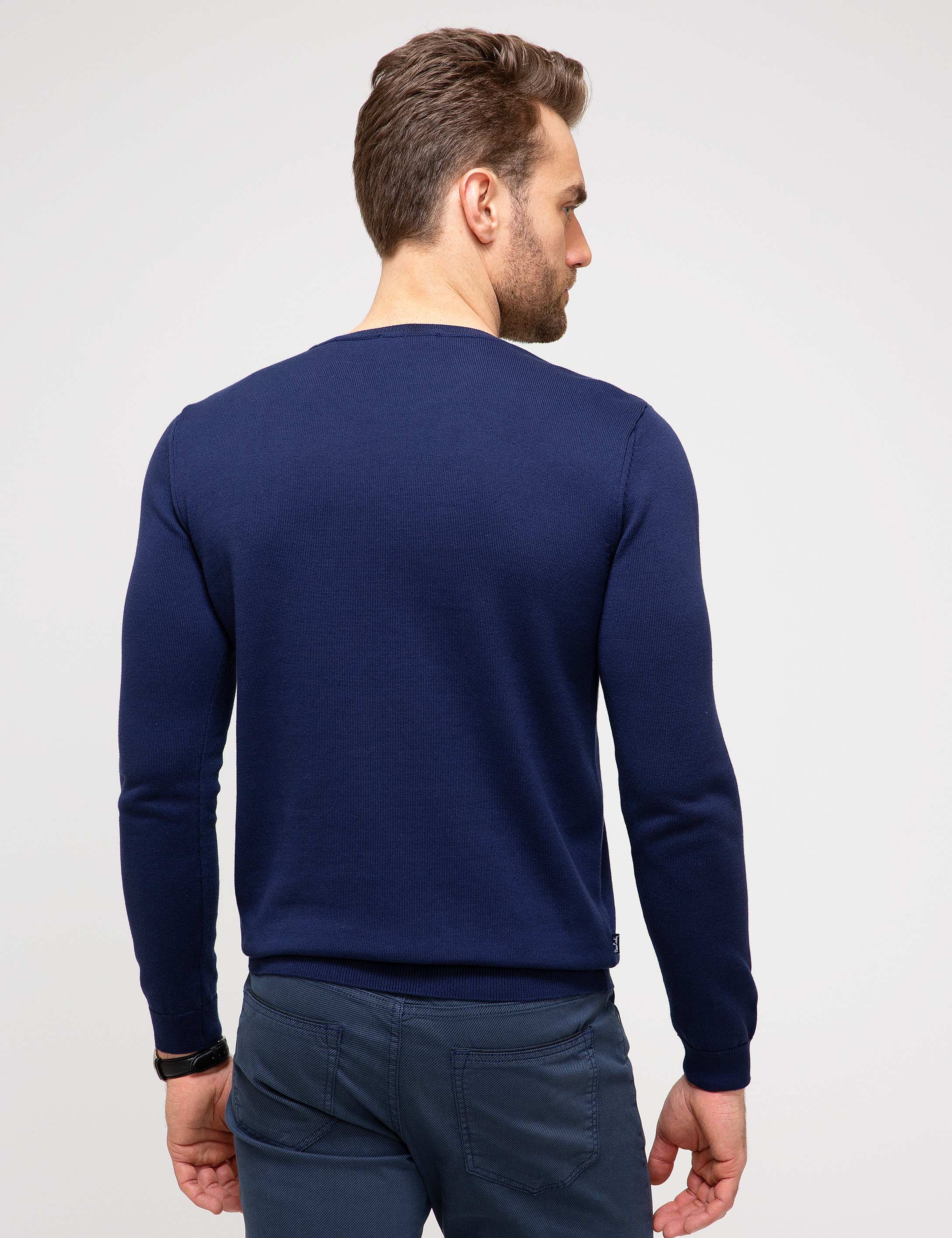 Lacivert Slim Fit Triko Kazak - Image 4