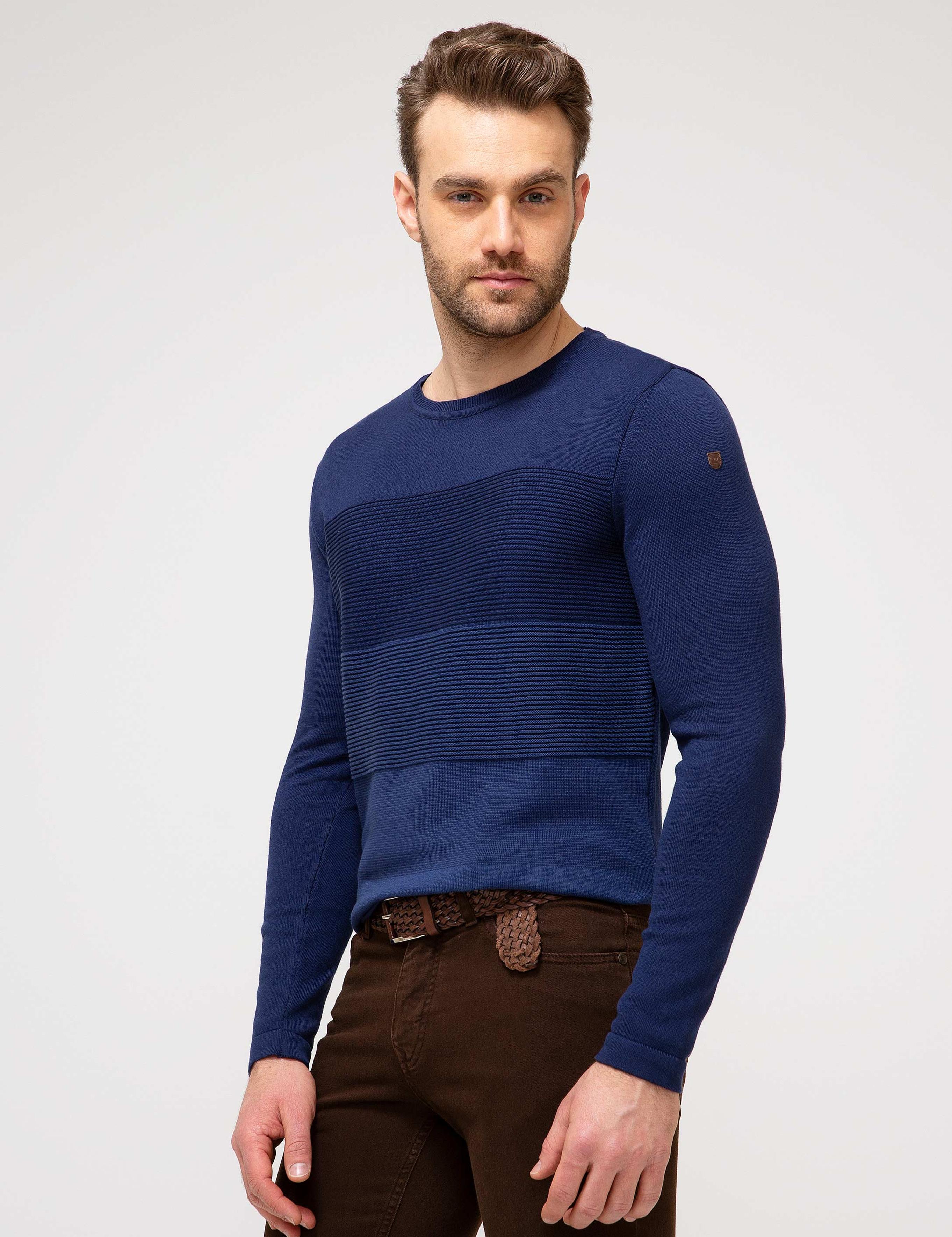 Lacivert Slim Fit Kazak