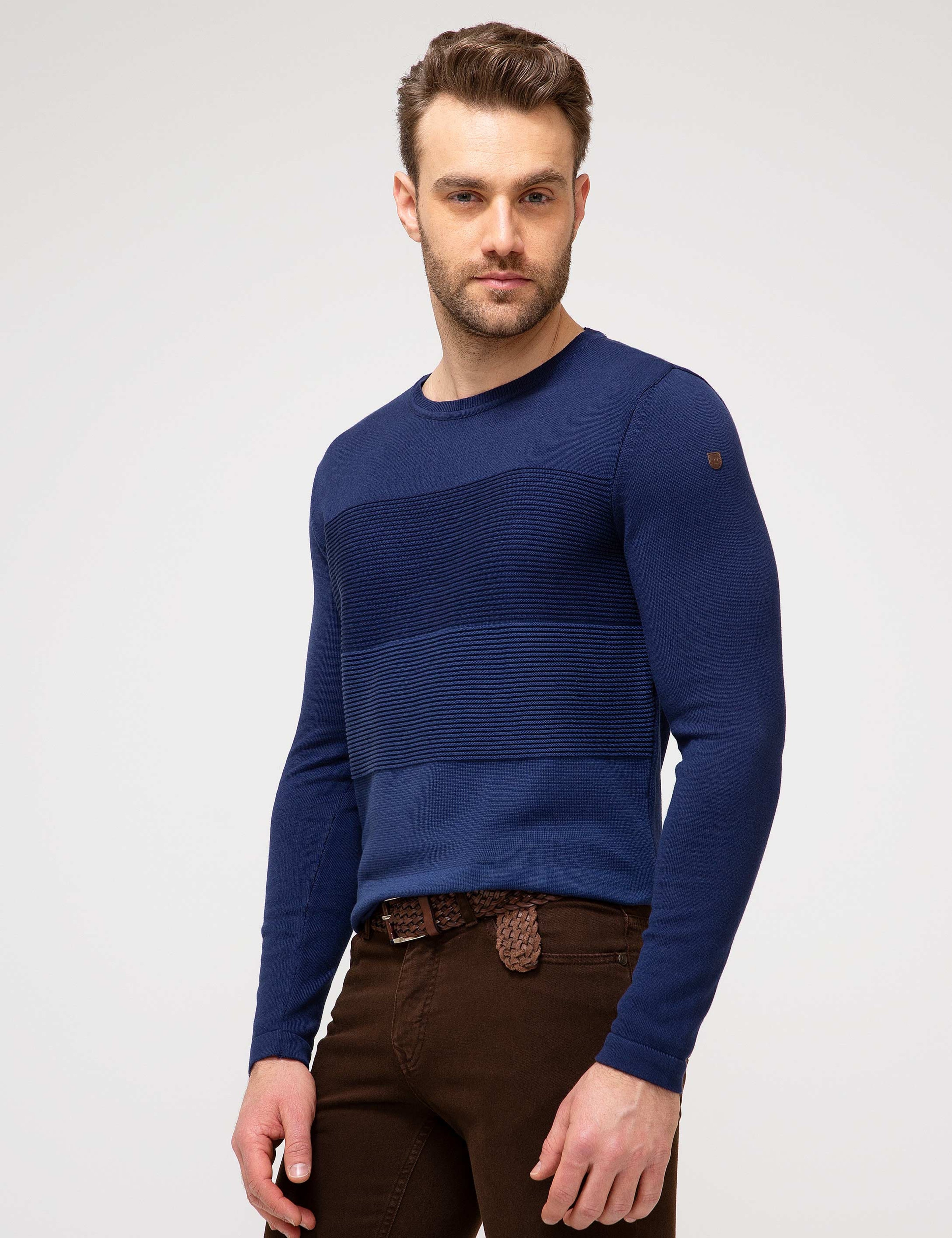 Lacivert Slim Fit Kazak