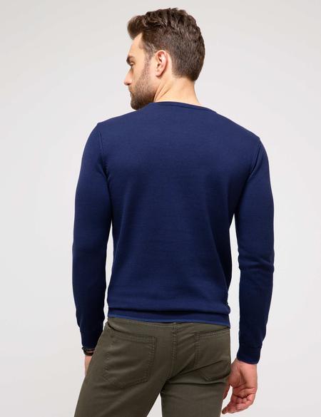 Lacivert Slim Fit Bisiklet Yaka Triko Kazak - 50205186005