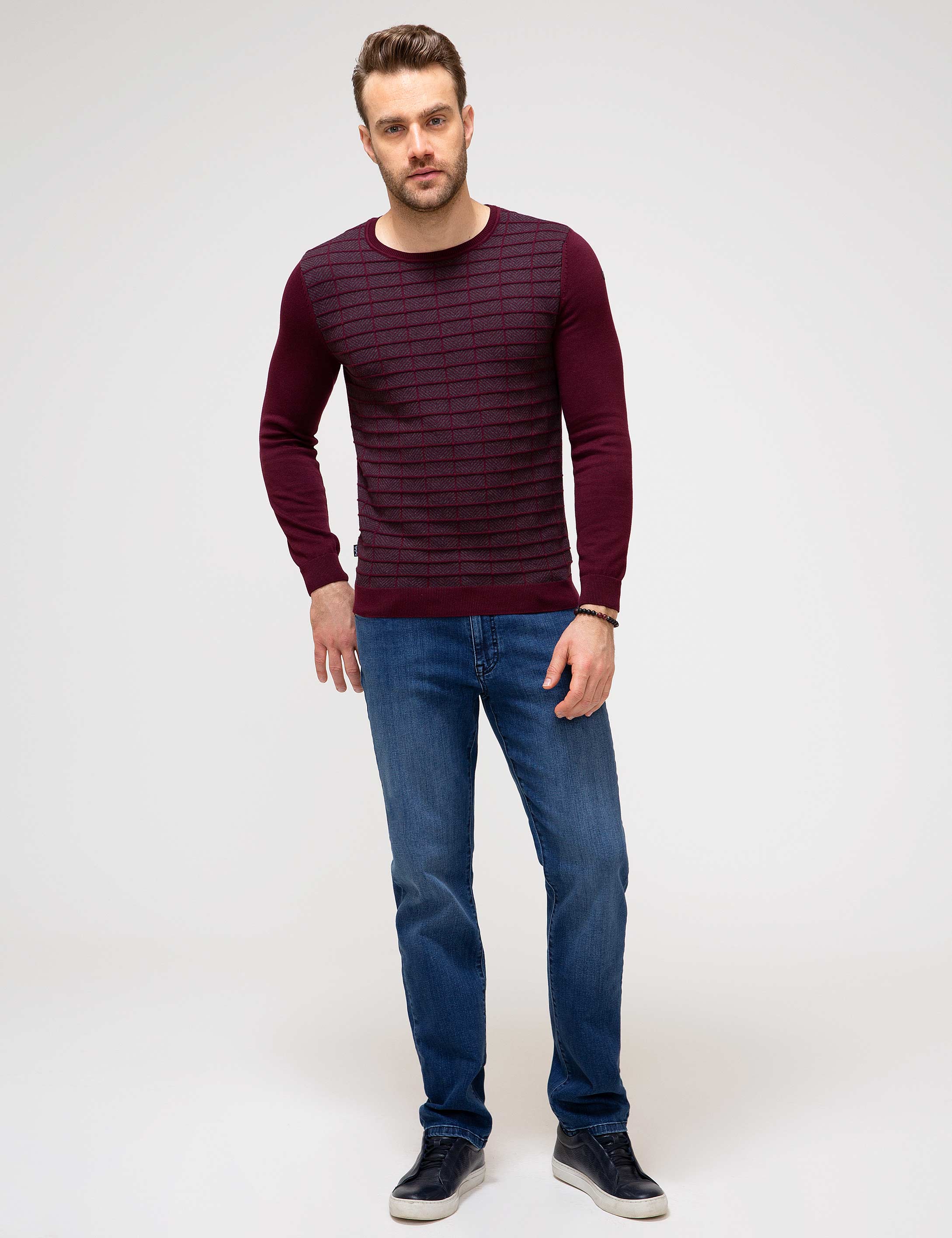 Bordo Slim Fit Triko Kazak - 50205225011