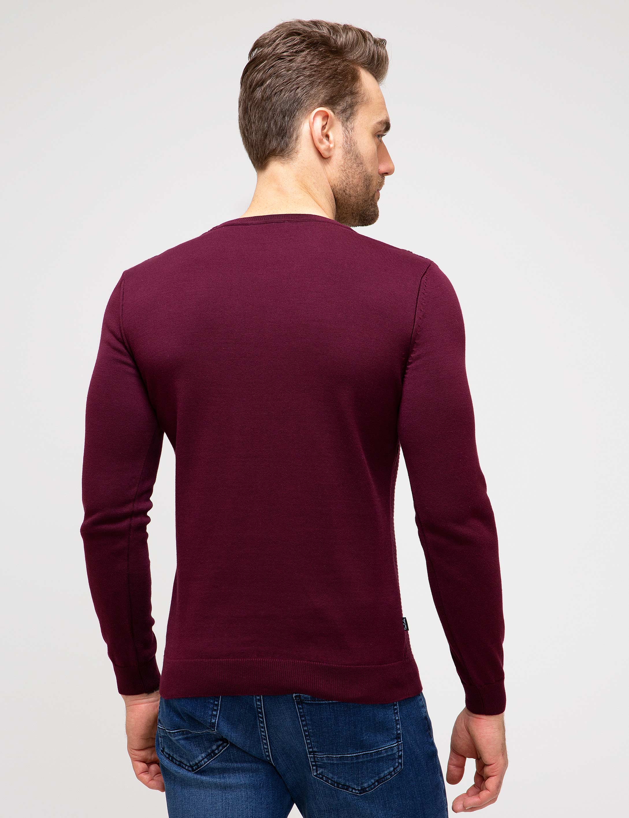 Bordo Slim Fit Triko Kazak