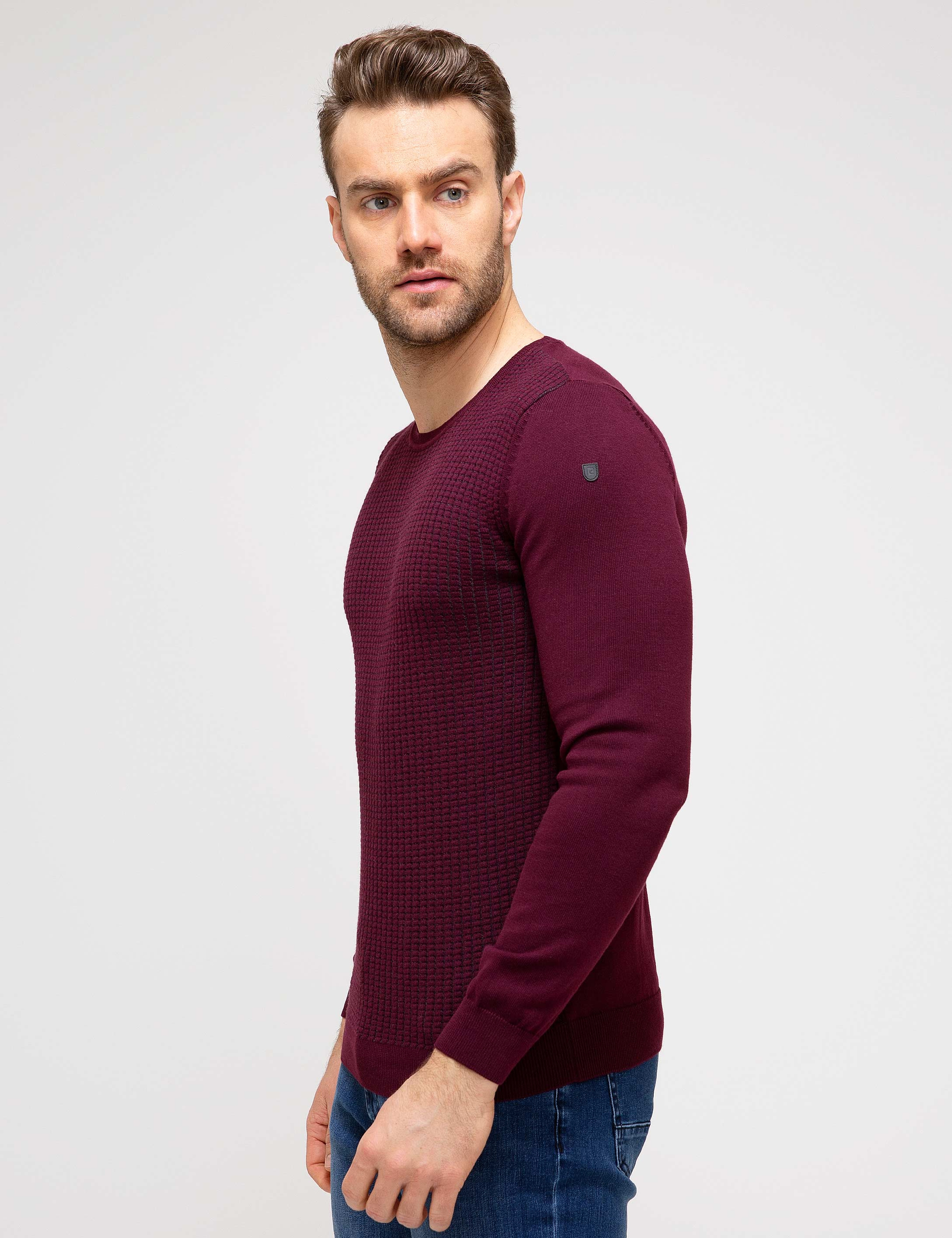 Bordo Slim Fit Triko Kazak