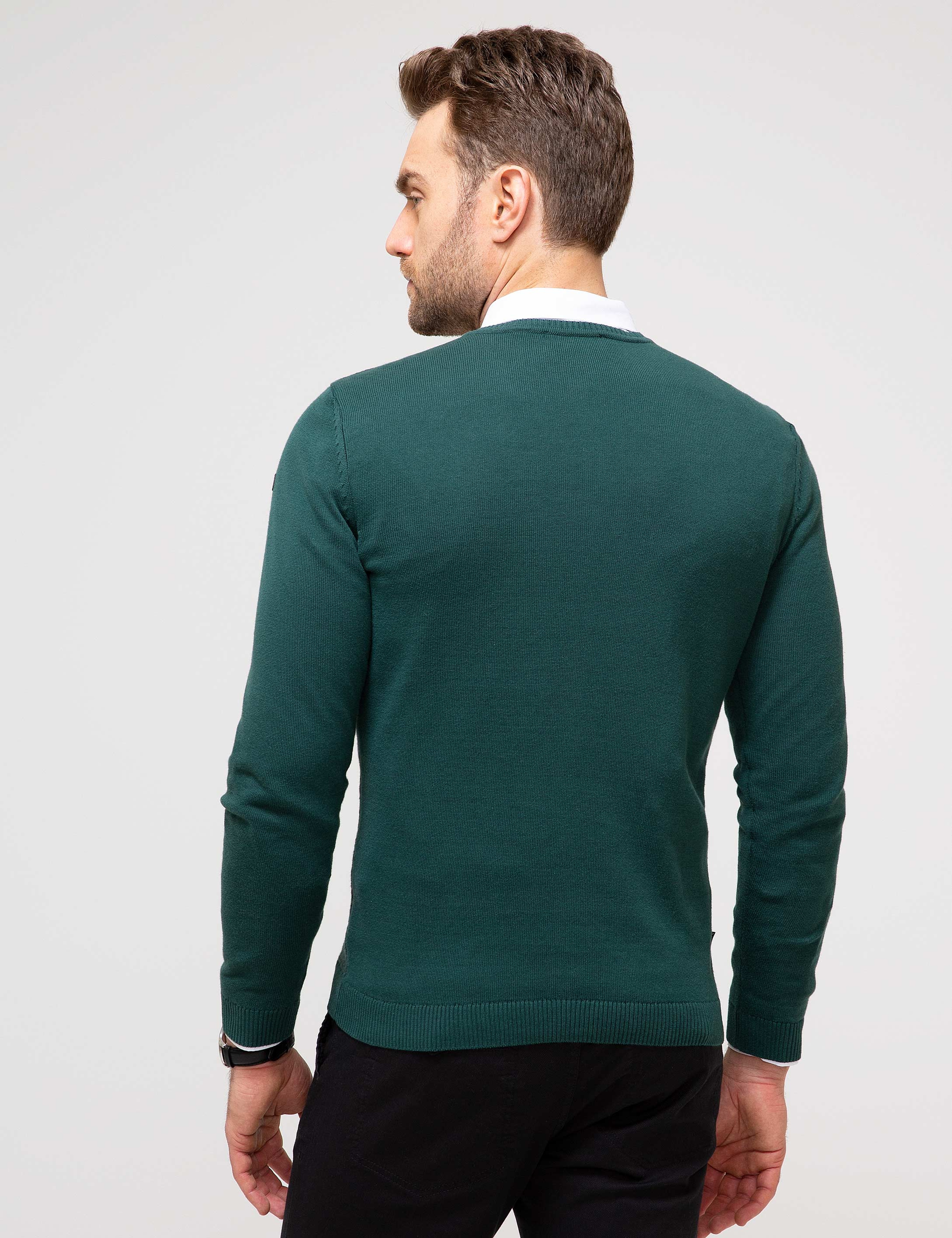 Yeşil Slim Fit Triko Kazak - Image 4