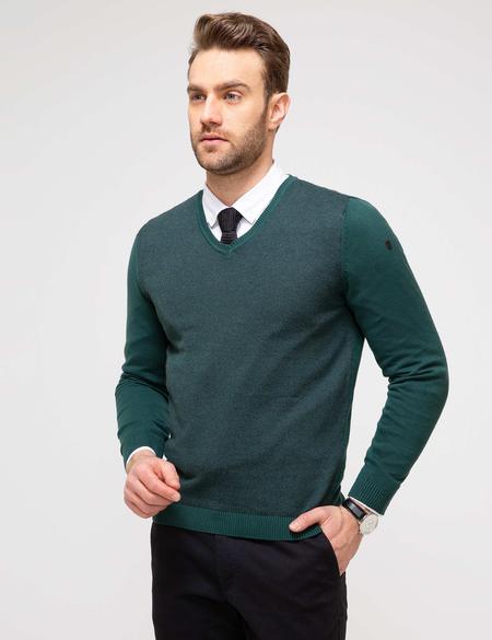 Yeşil Slim Fit Triko Kazak - 50205258001