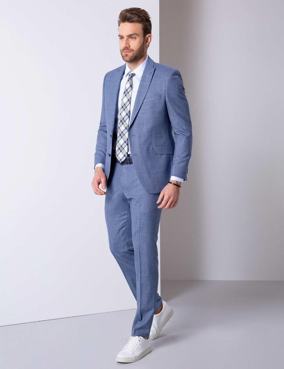 Koyu Mavi Slim Fit Takım Elbise - 50205395017