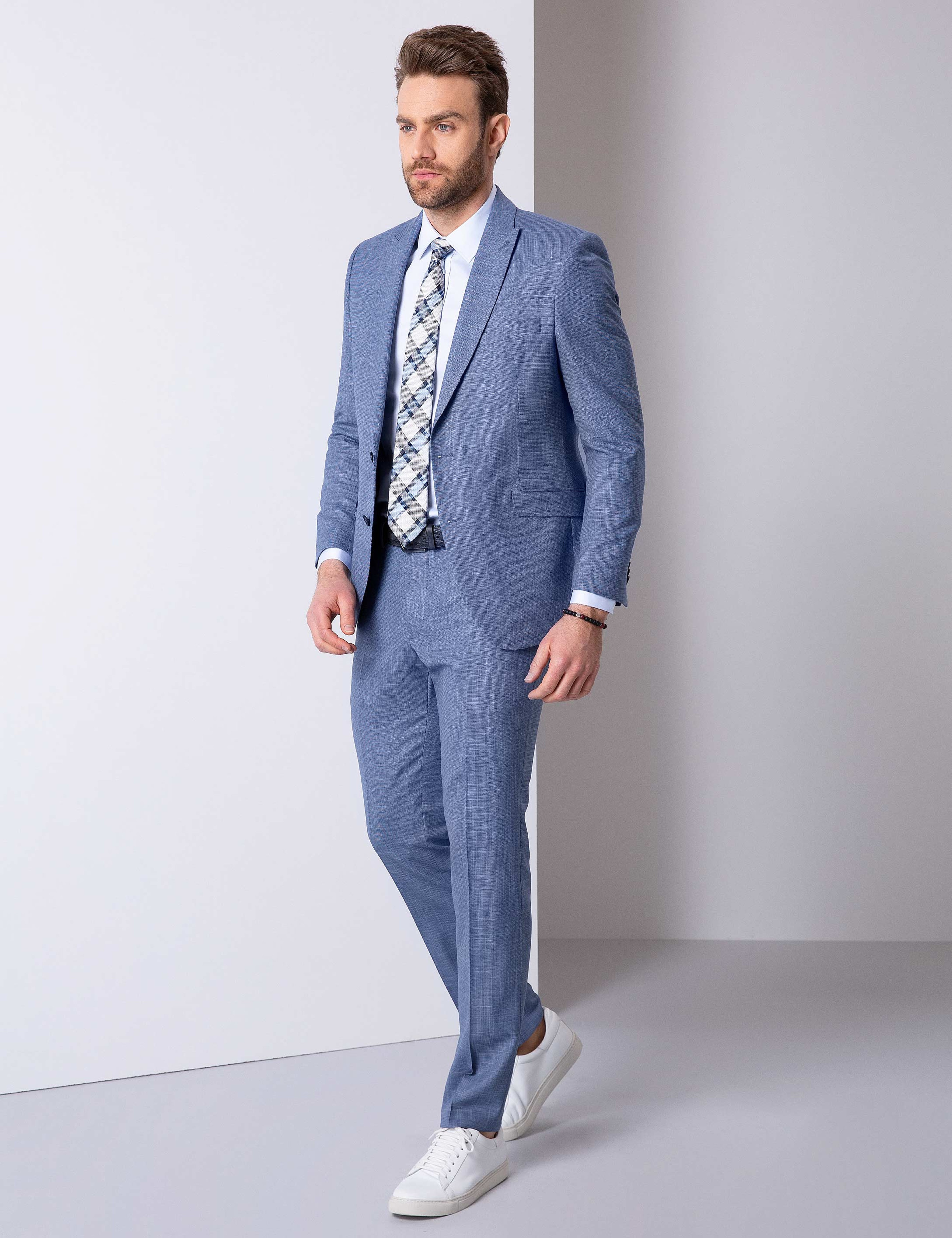 Koyu Mavi Slim Fit Takım Elbise