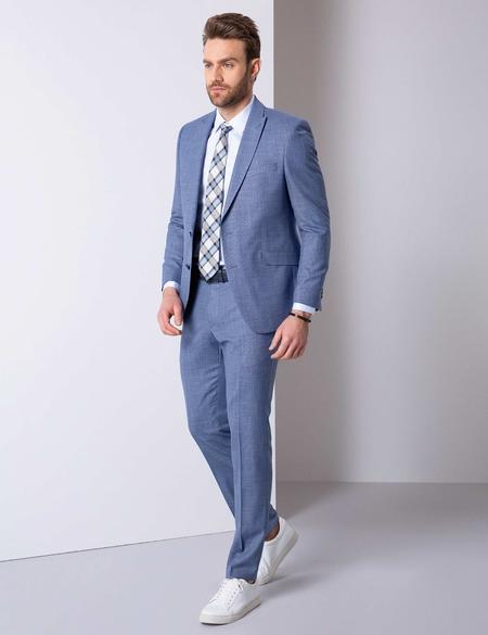 Koyu Mavi Slim Fit Takım Elbise - 50205395017