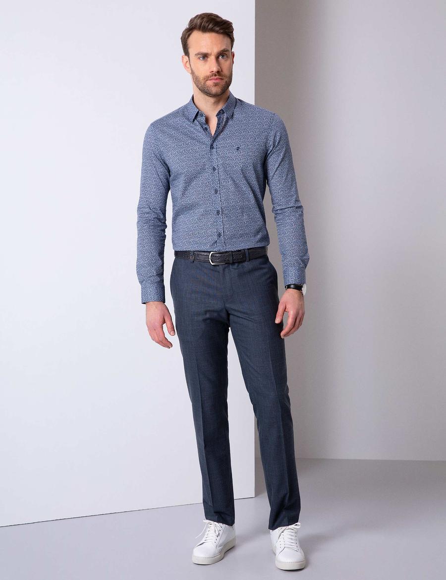 Lacivert Slim Fit Pantolon