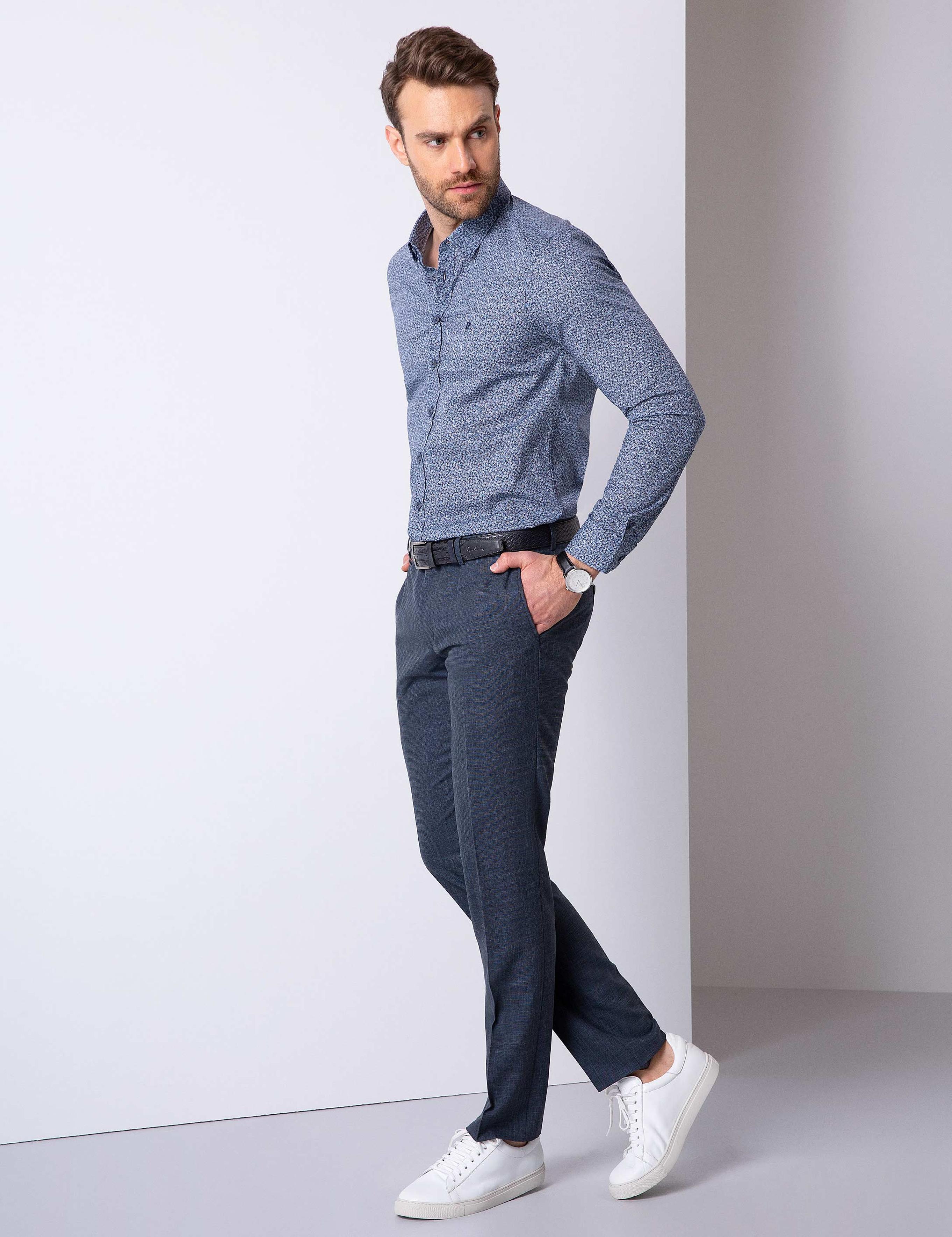 Lacivert Slim Fit Pantolon