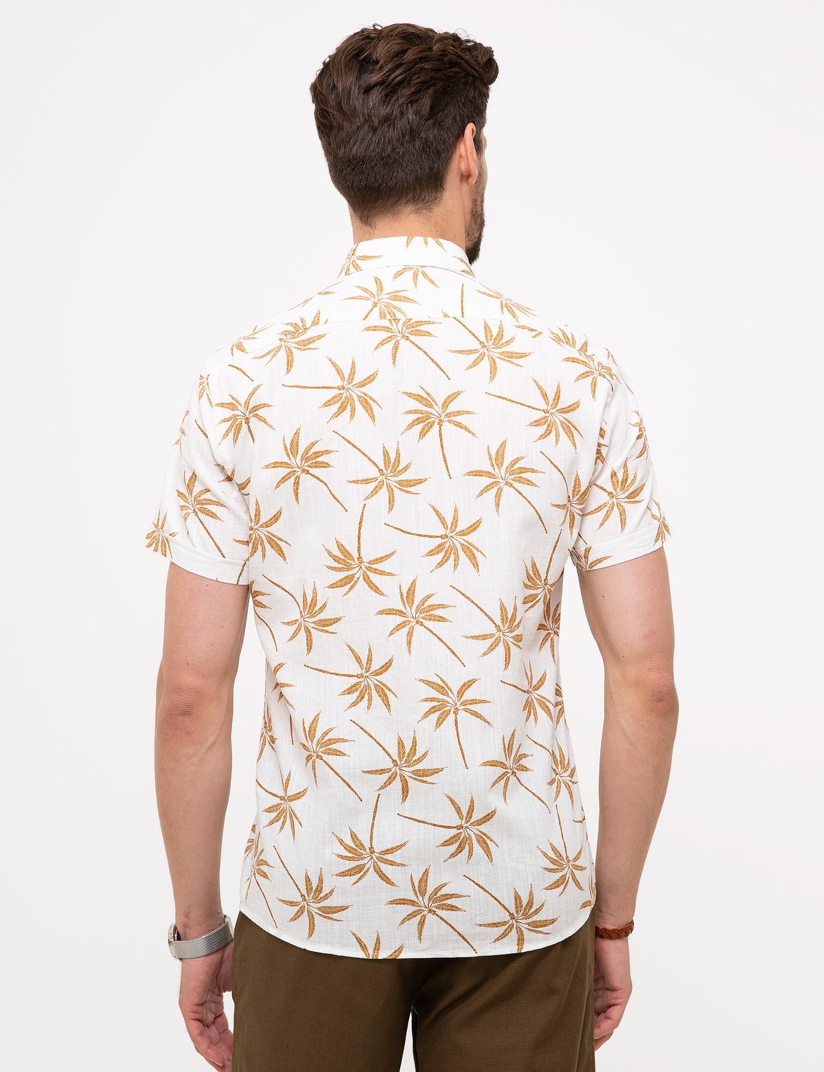 Kiremit Slim Fit Kısa Kollu Gömlek - 50205408004