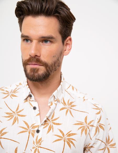 Kiremit Slim Fit Kısa Kollu Gömlek - 50205408004