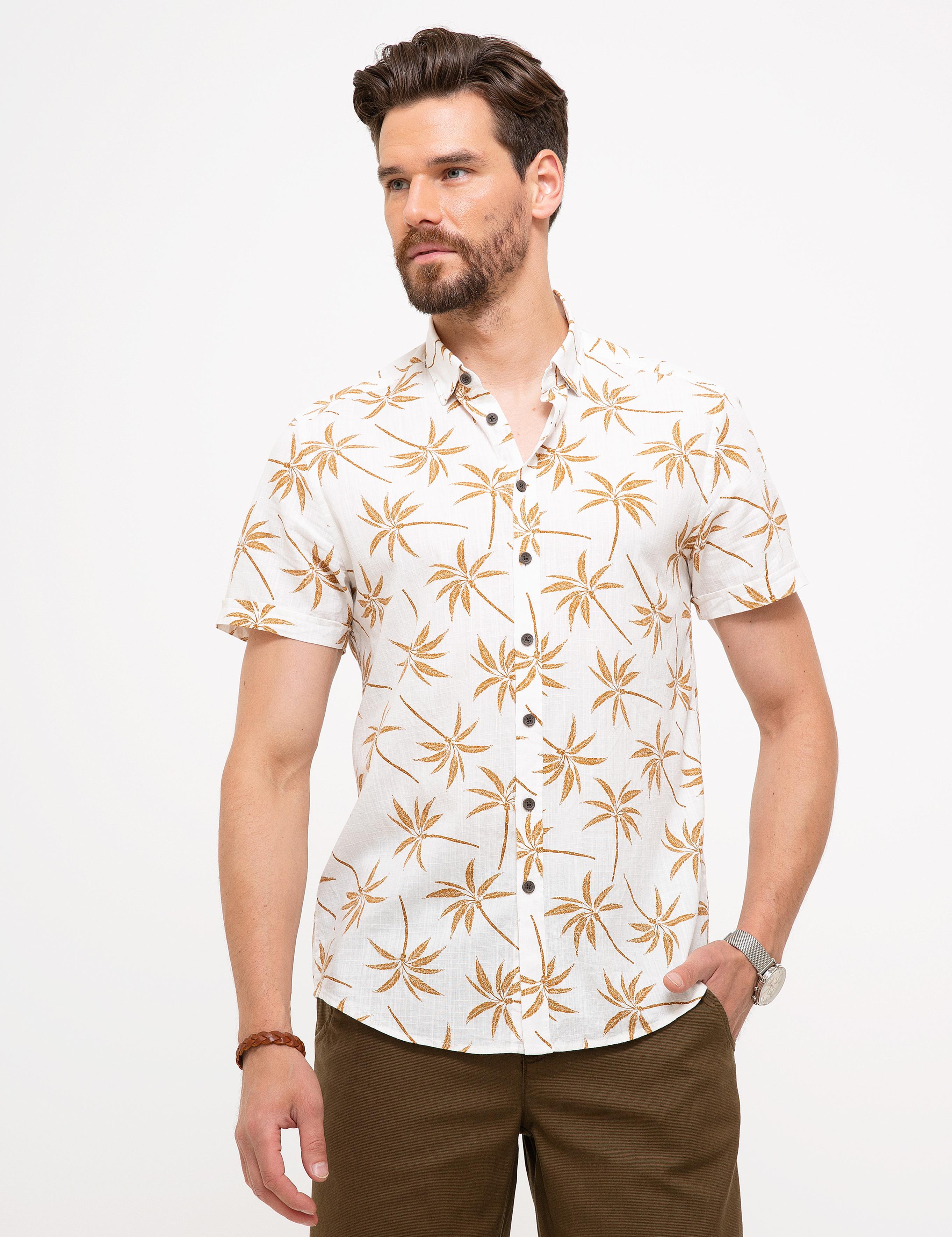 Kiremit Slim Fit Kısa Kollu Gömlek