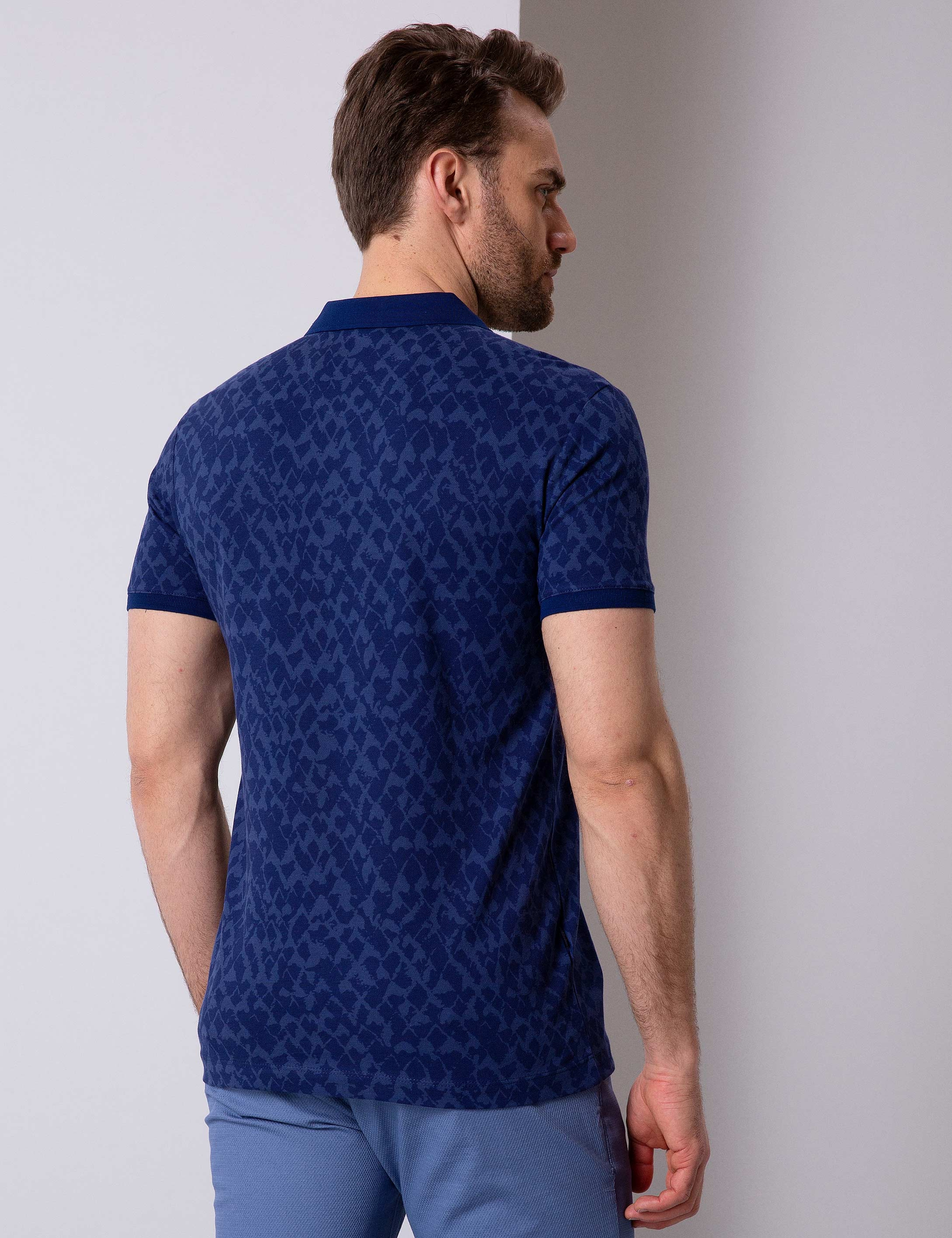 Lacivert Slim Fit Polo Yaka T-Shirt - Image 4