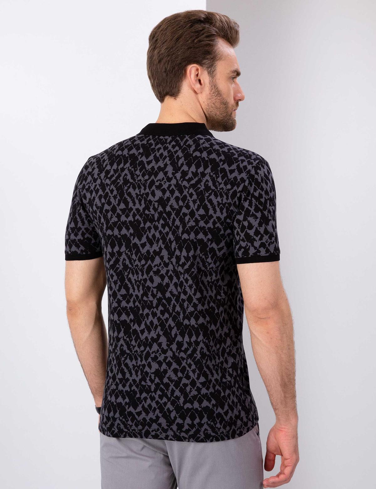 Siyah Slim Fit Polo Yaka T-Shirt - 50205612011