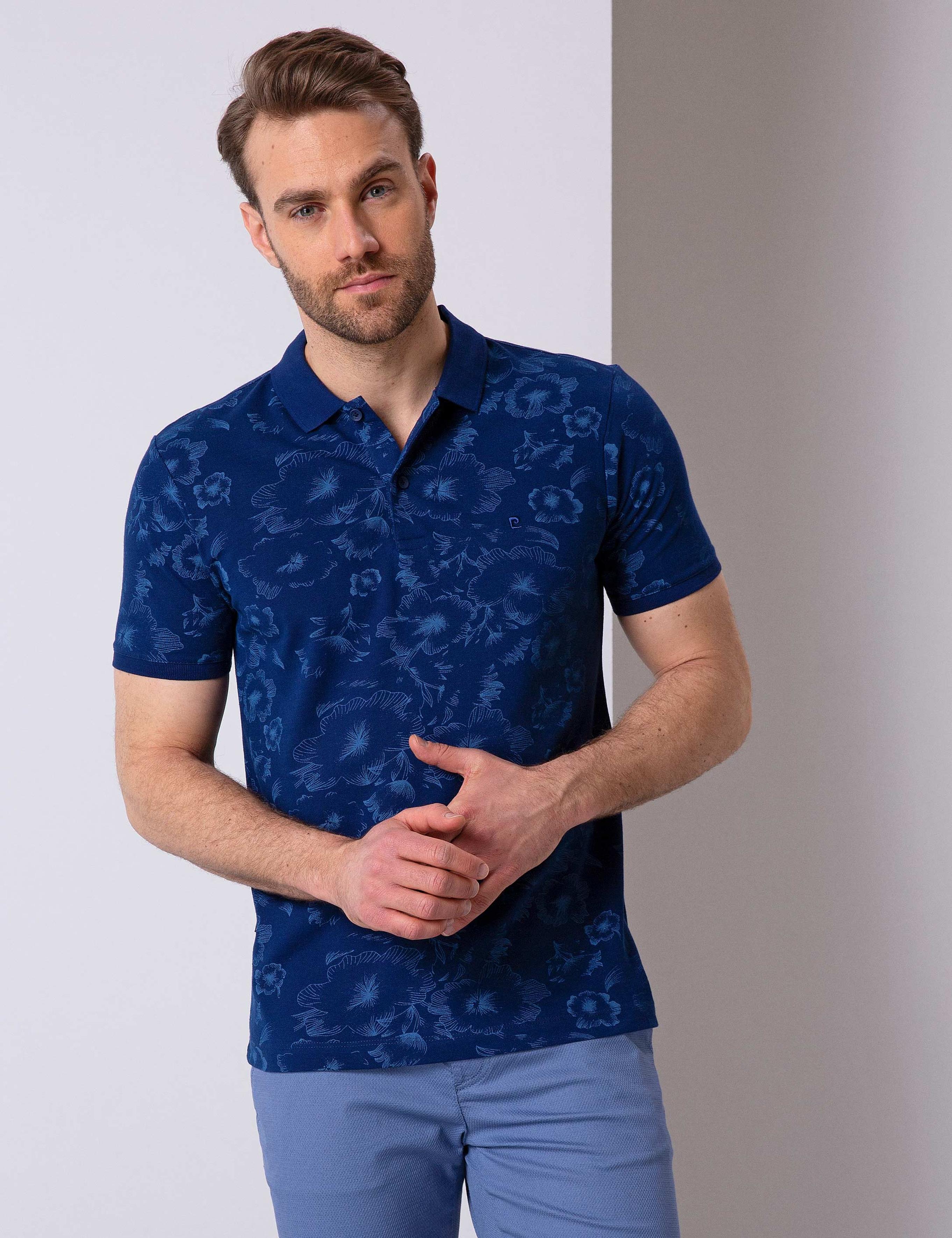 Lacivert Slim Fit Polo Yaka T-Shirt