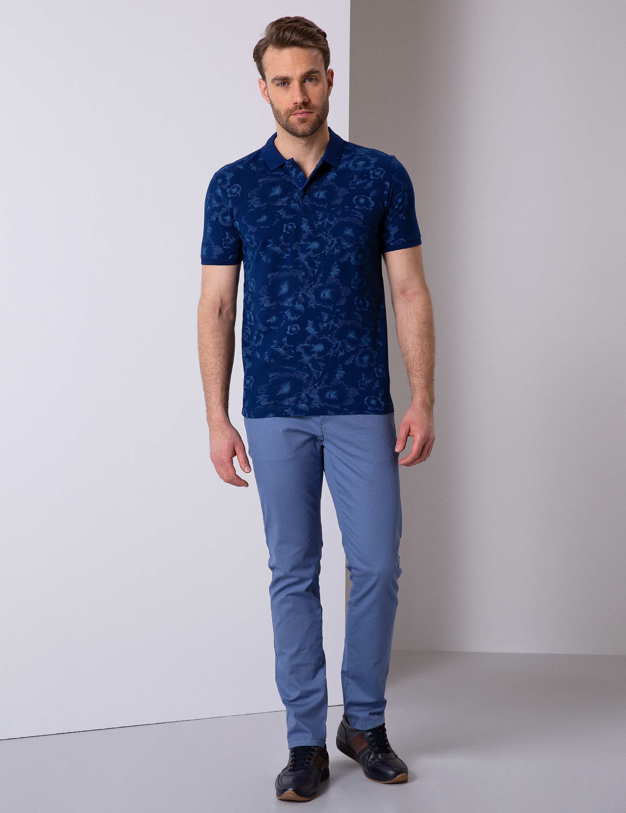 Lacivert Slim Fit Polo Yaka T-Shirt