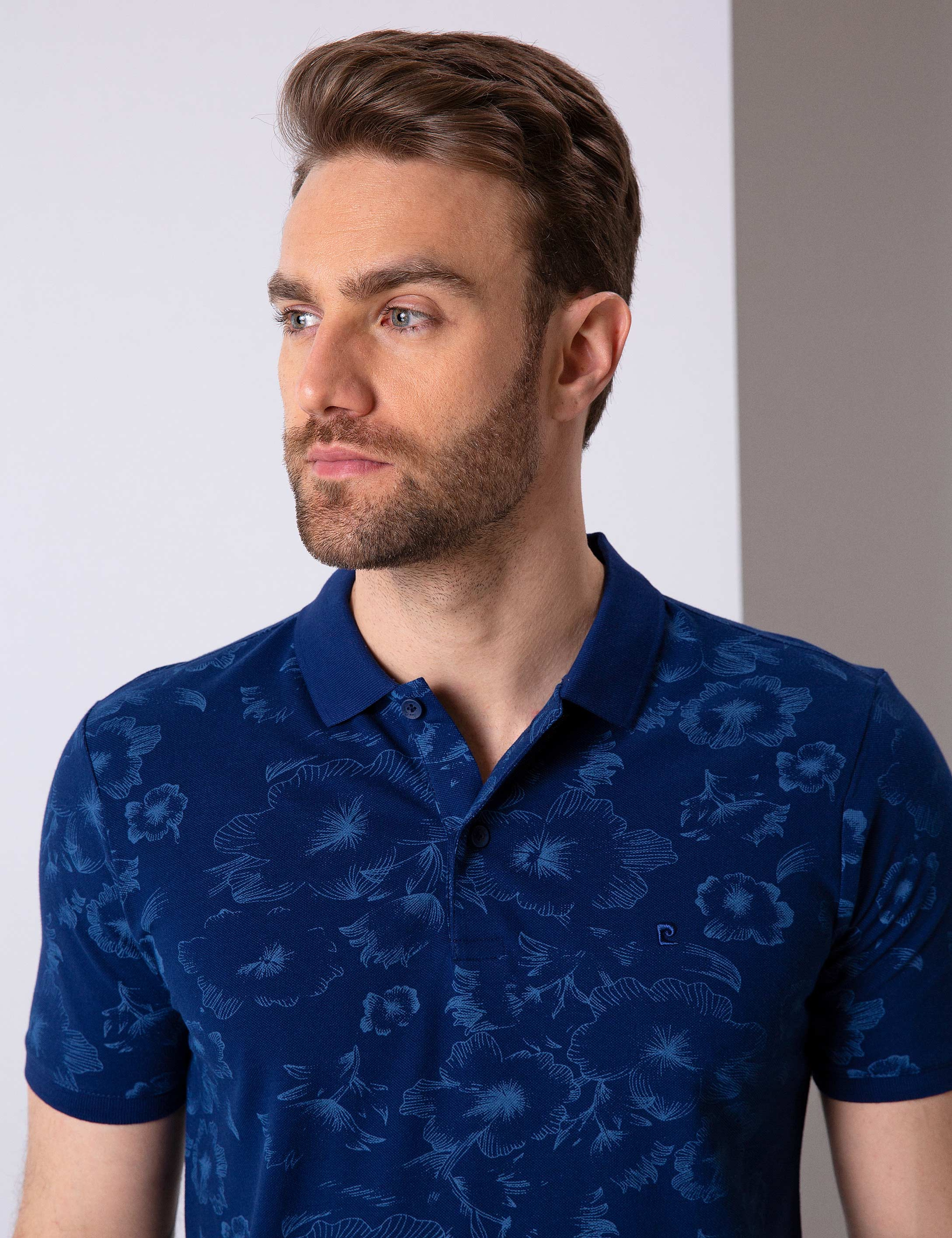 Lacivert Slim Fit Polo Yaka T-Shirt