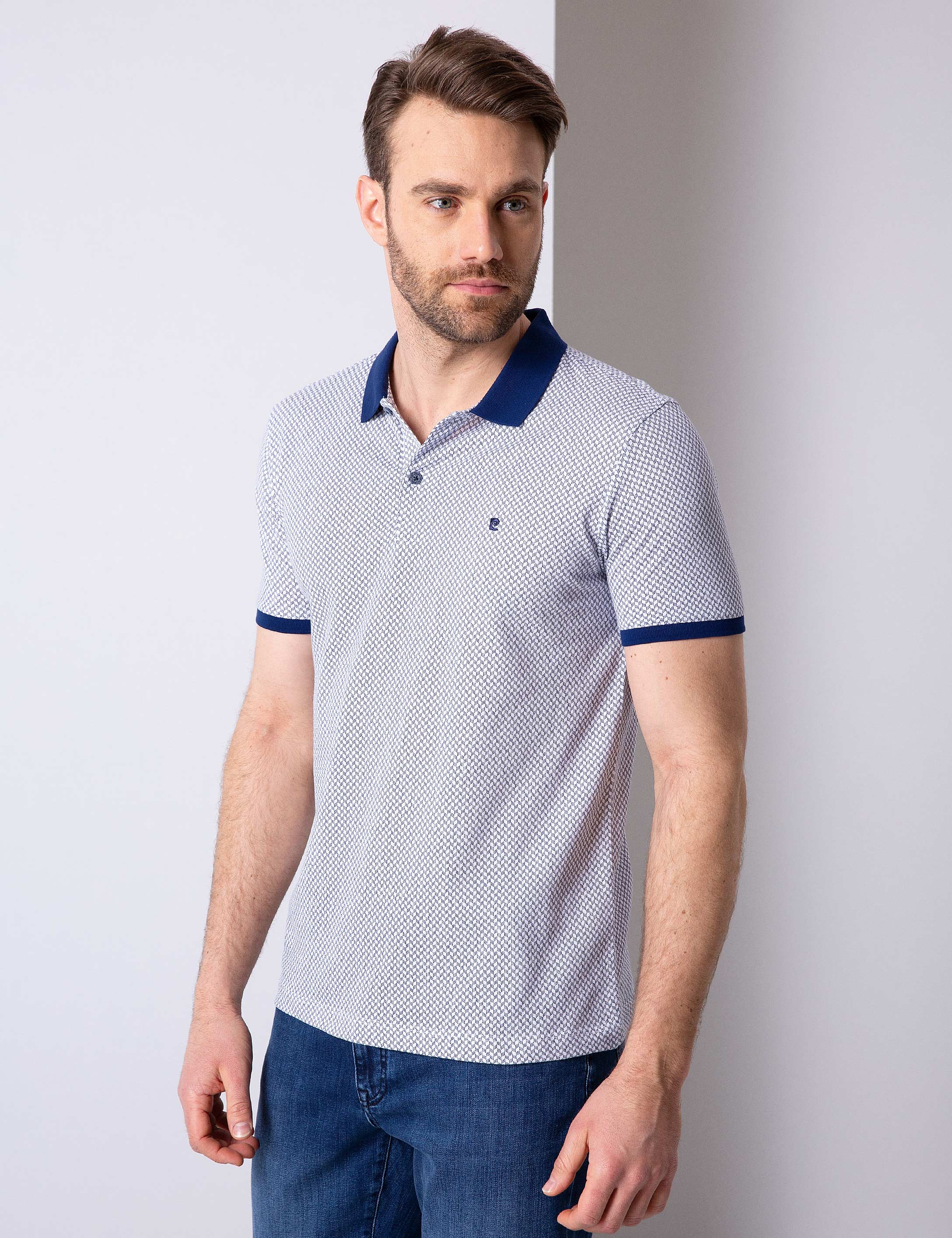 Lacivert Slim Fit Polo Yaka T-Shirt - Image 1
