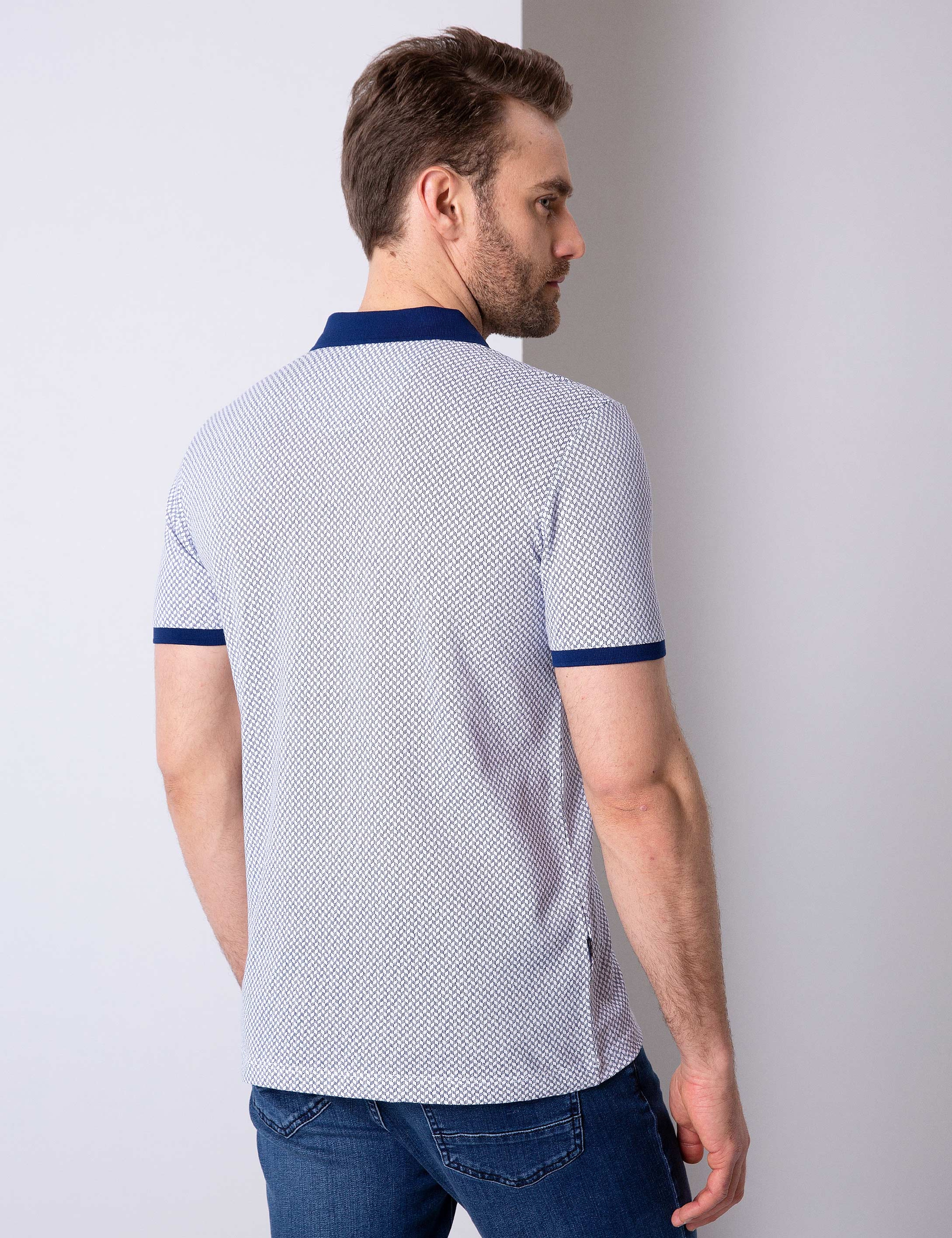 Lacivert Slim Fit Polo Yaka T-Shirt - Image 3