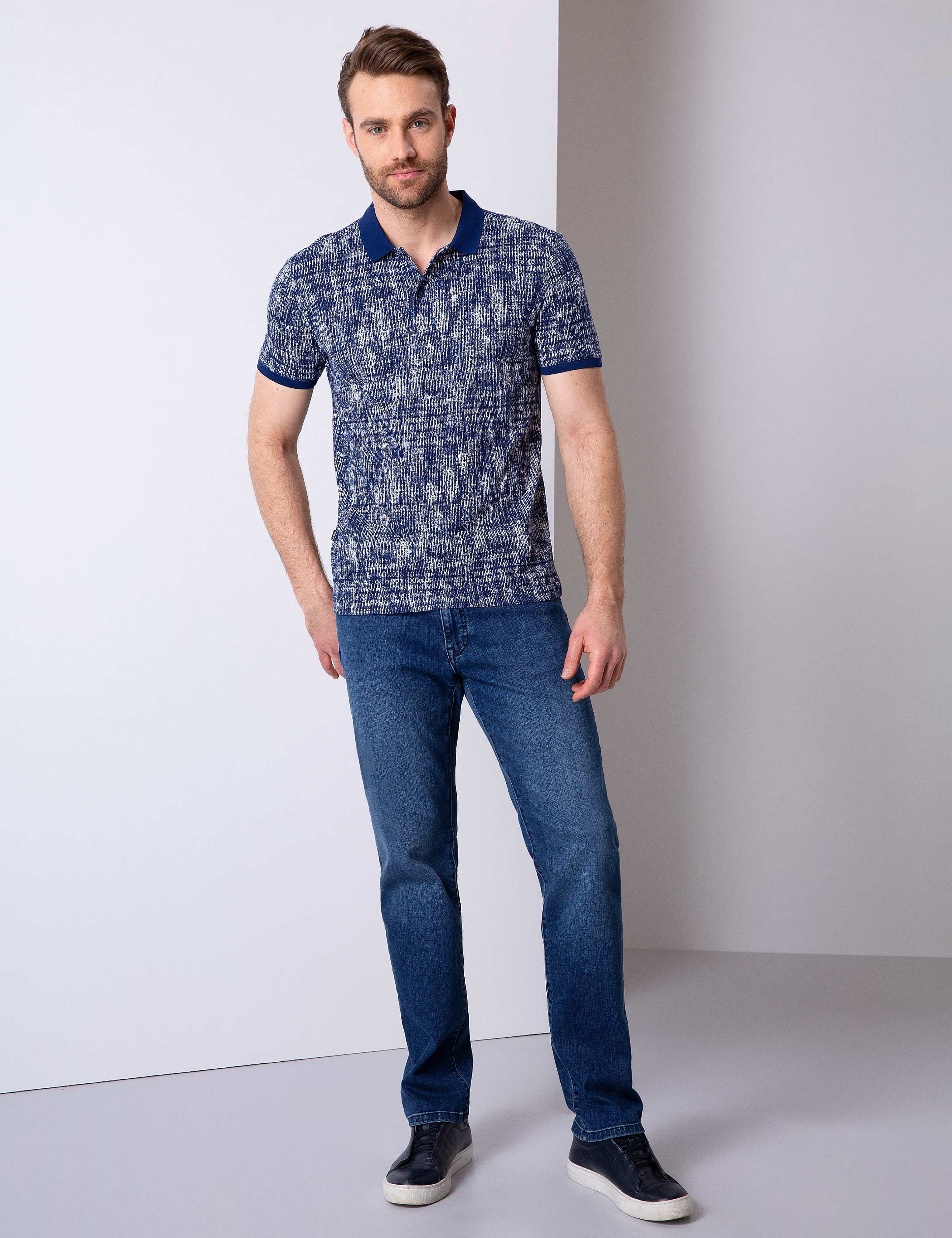 Lacivert Slim Fit Polo Yaka T-Shirt - Image 2
